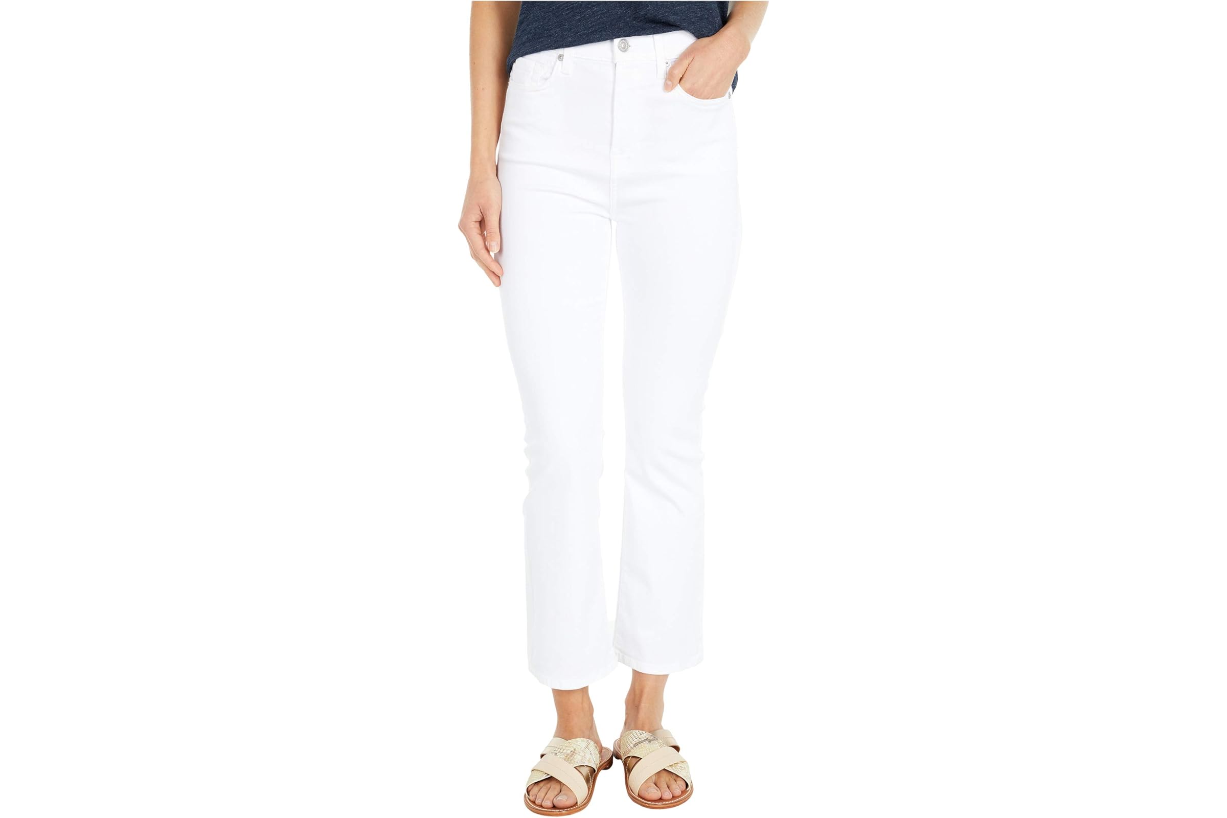 7 For All Mankind The High-Waist Slim Kick in Slim Illusion White