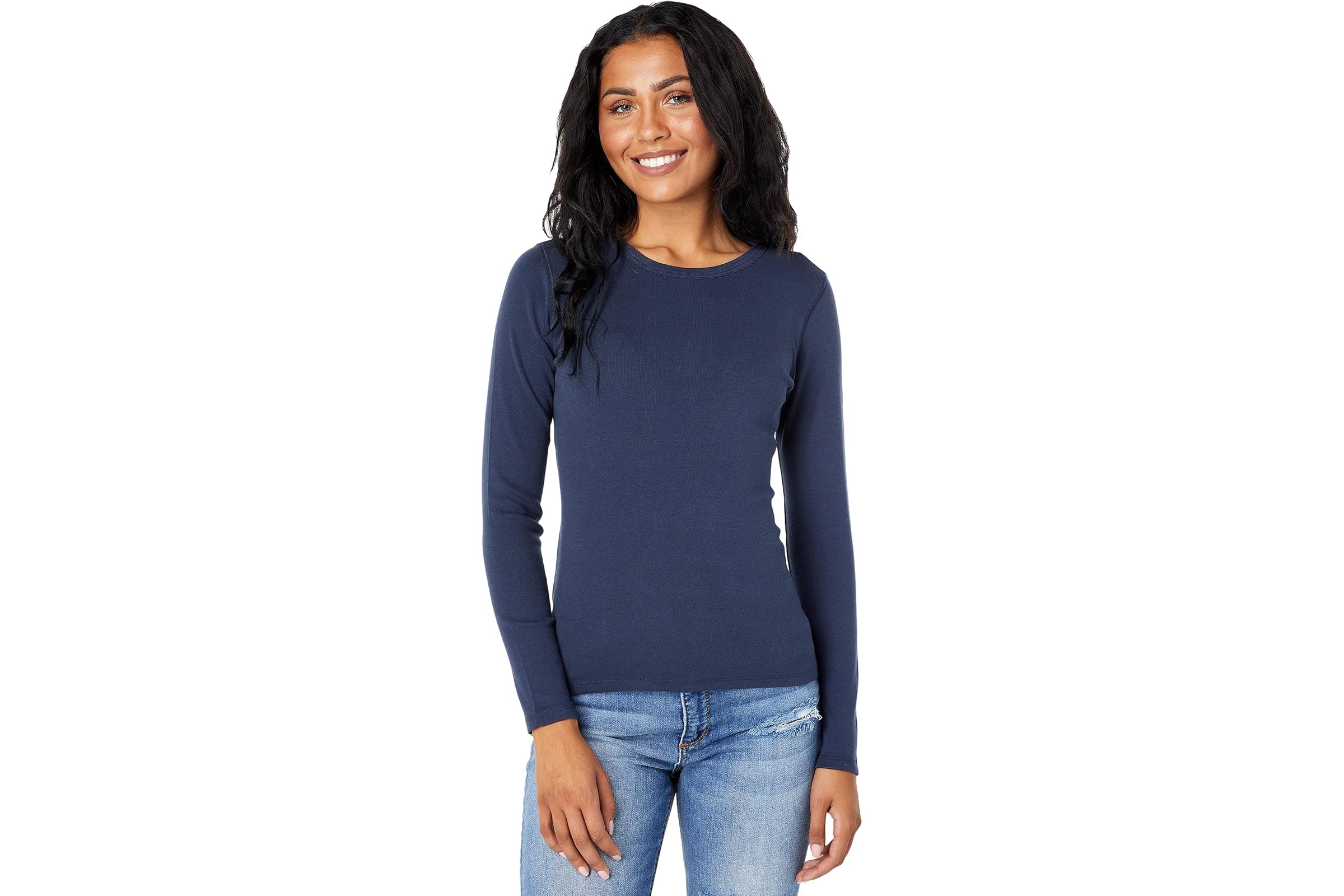 Lilla P 1x1 Rib Long Sleeve Crew Neck Tee