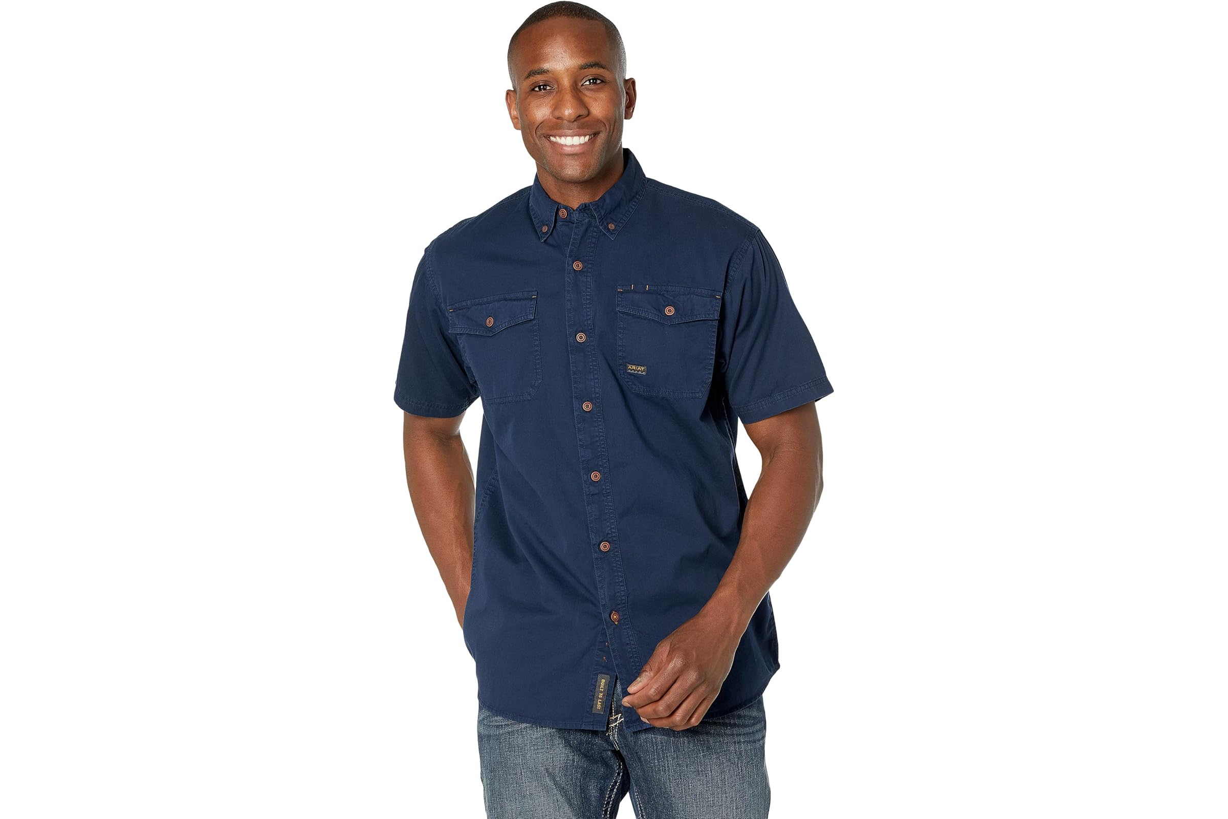 Ariat Rebar Washed Twill Short Sleeve Work Shirt