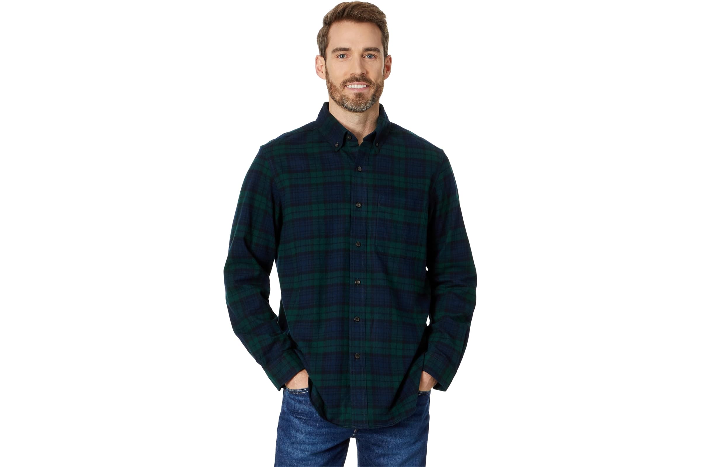 L.L.Bean Scotch Plaid Flannel Traditional Fit Shirt