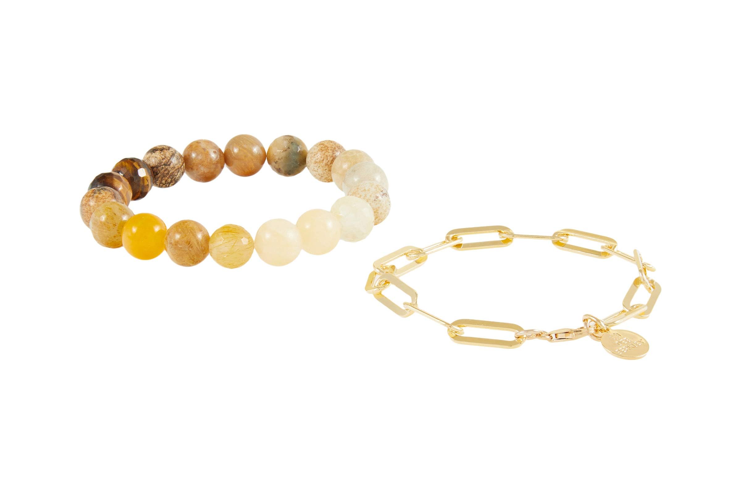 Dee Berkley Orange Ombre Gemstone Bracelet Stack