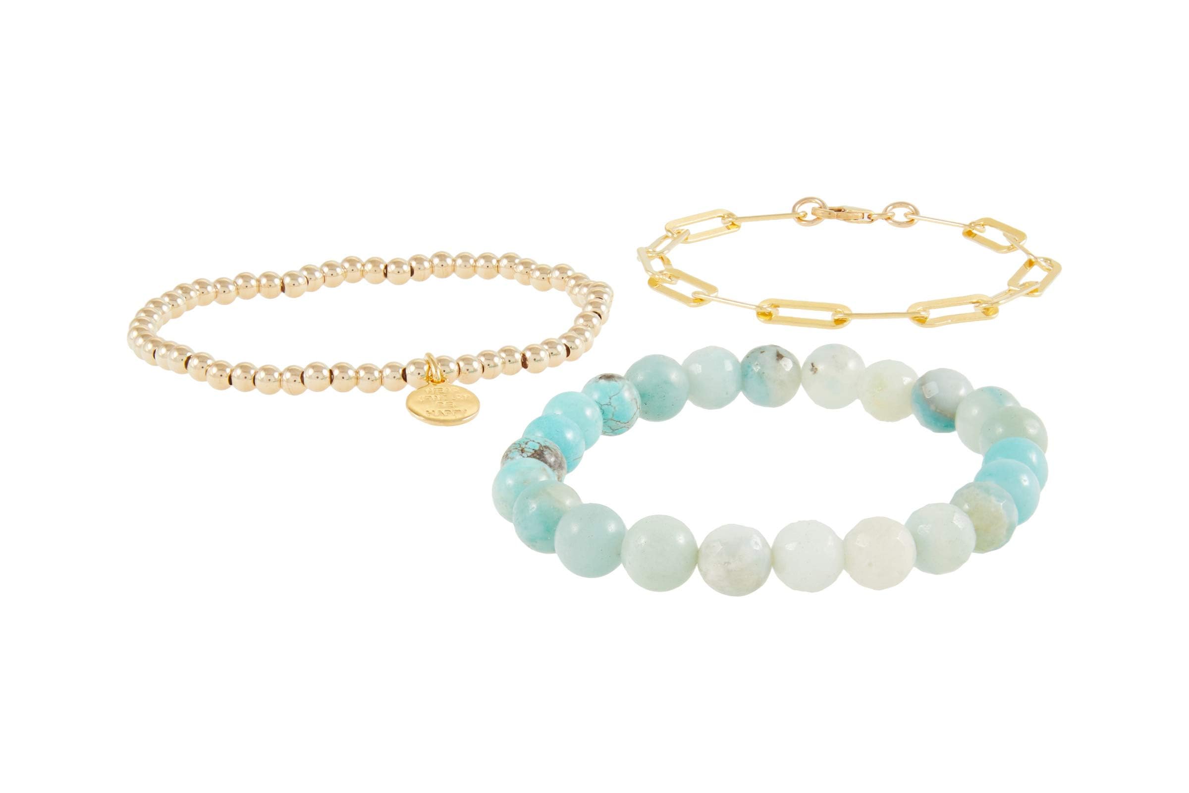 Dee Berkley Turquoise Ombre Gemstone Bracelet Stack