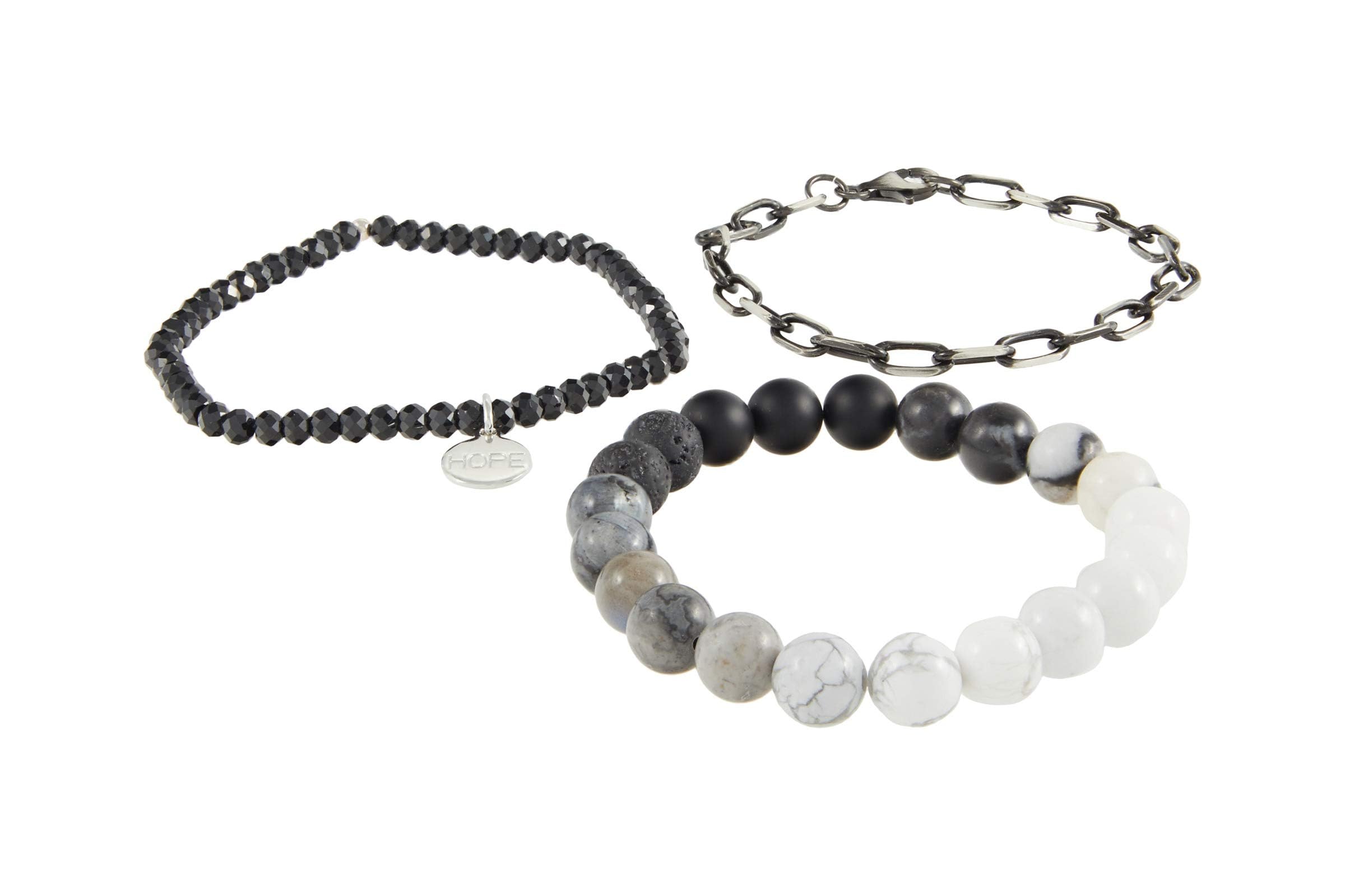 Dee Berkley Black Ombre Gemstone Bracelet Stack