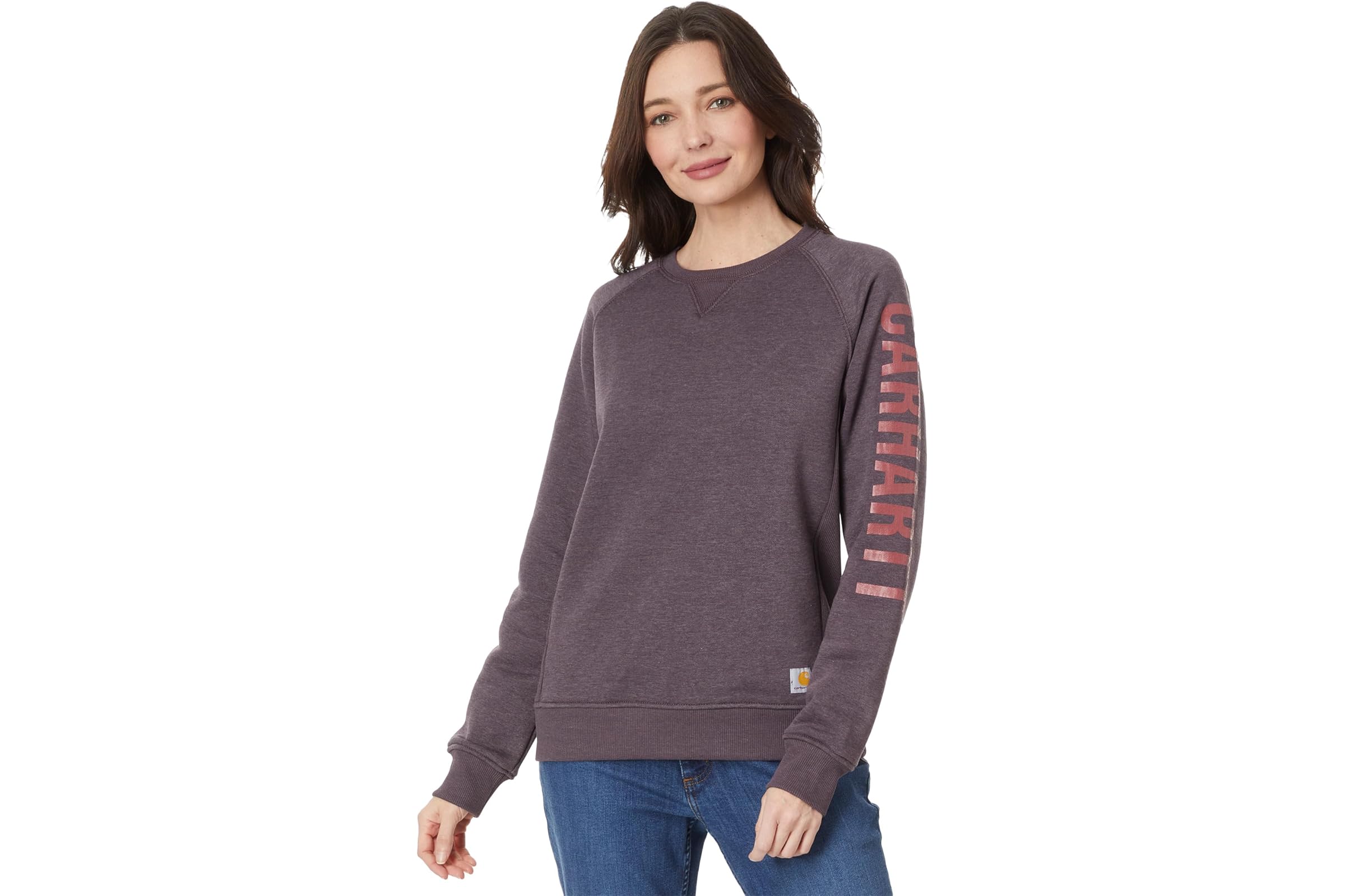 Carhartt Relaxed Fit Midweight Crew Neck Block Logo Sleeve Graphic Sweatshirt