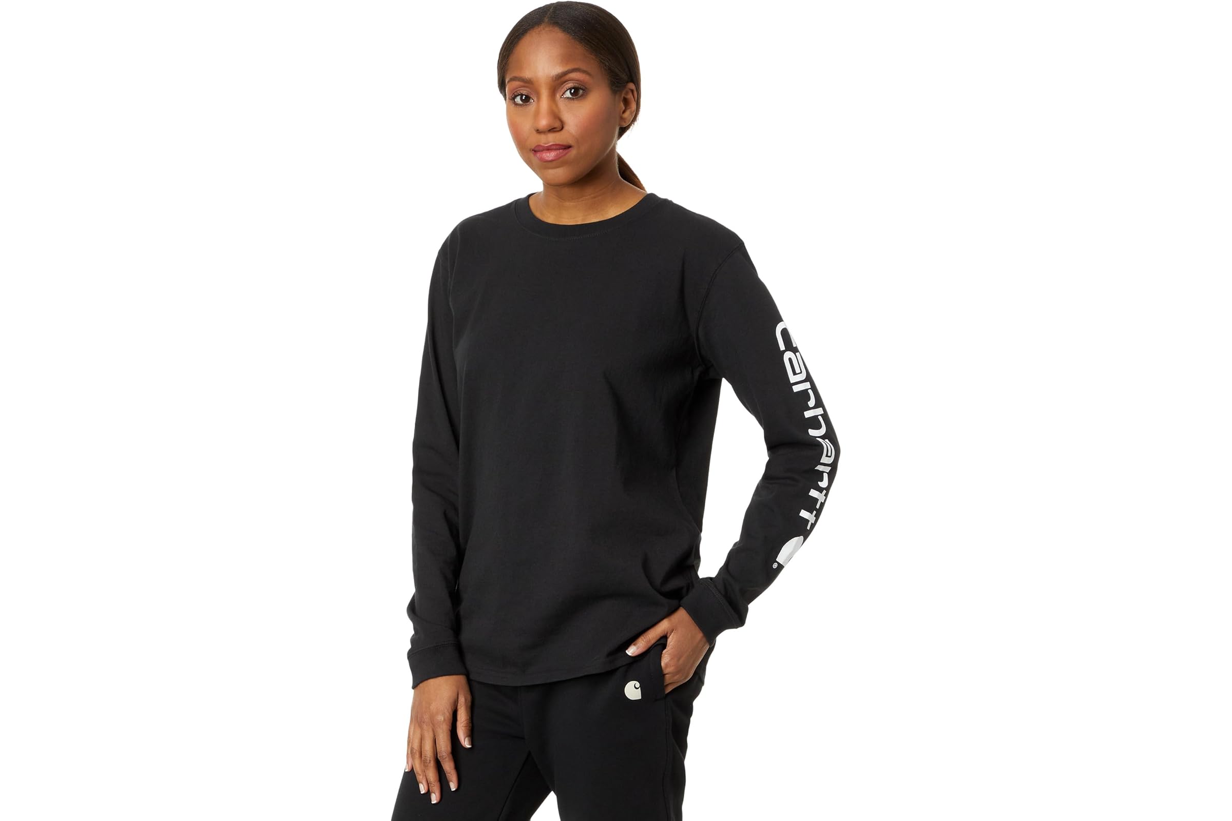 Carhartt Loose Fit Heavyweight Long Sleeve Logo Sleeve T-Shirt