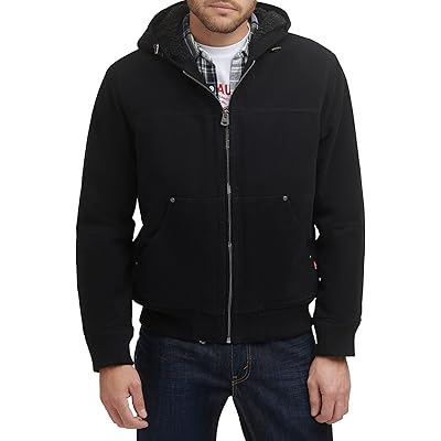 Levis Cotton Canvas Hooded Utility Jacket with Sherpa Lining