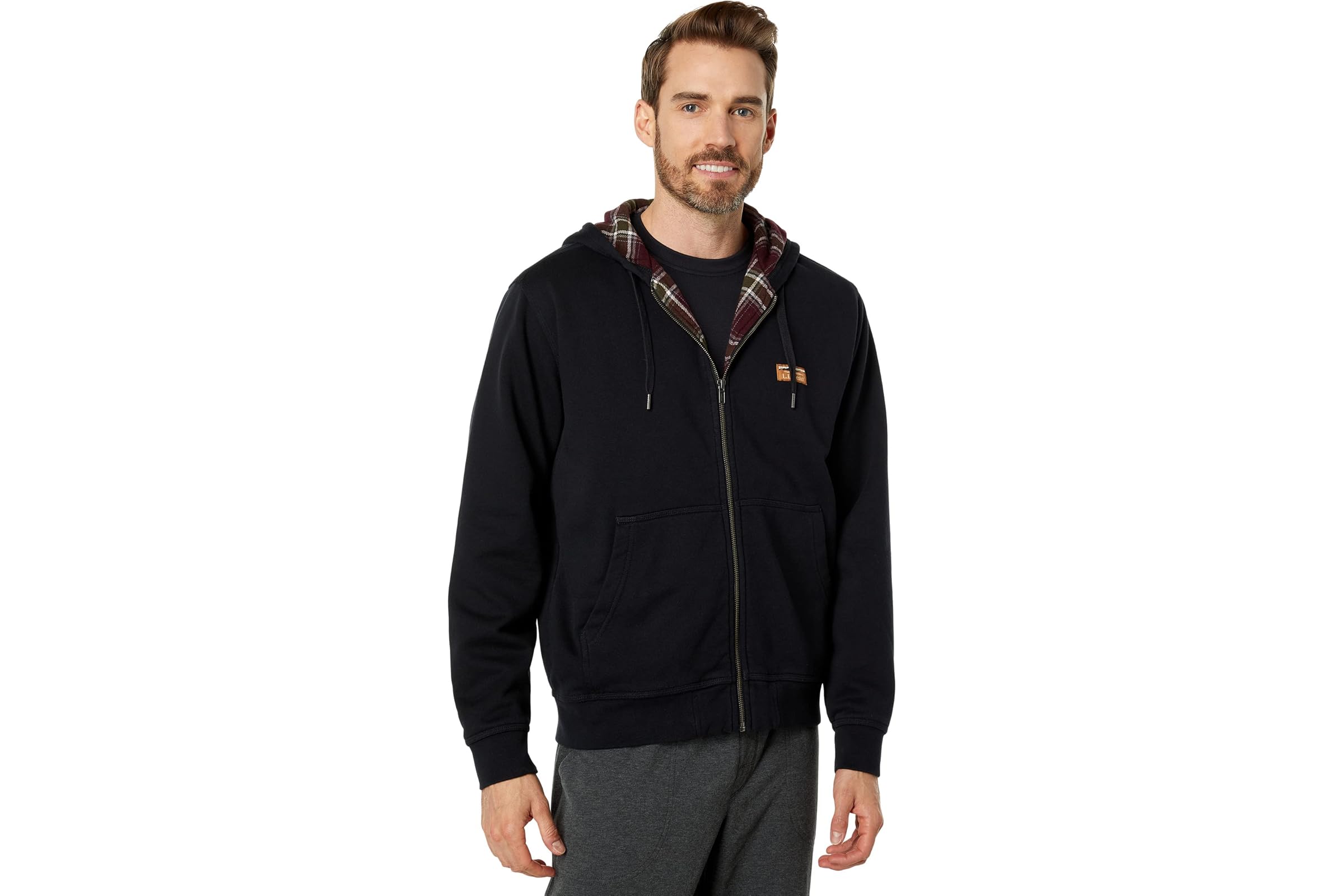 Мужская толстовка LLBean Katahdin Iron Works Sweatshirt Flannel Lined Hooded Regular 18690₽