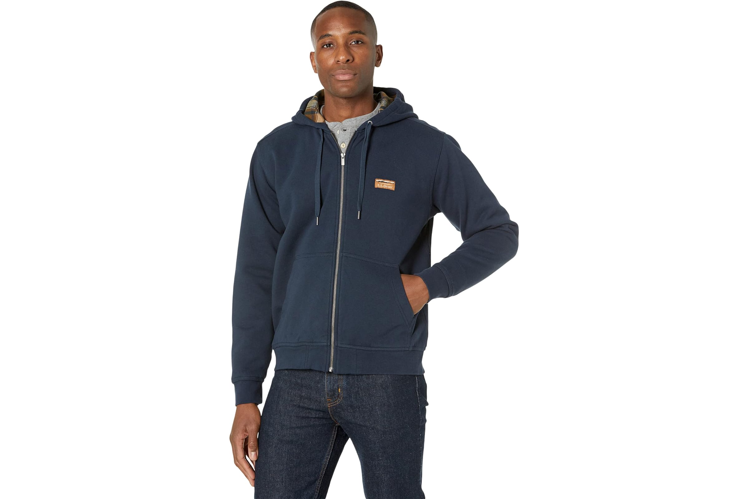 Мужская толстовка LLBean Katahdin Iron Works Sweatshirt Flannel Lined Hooded Regular 21890₽