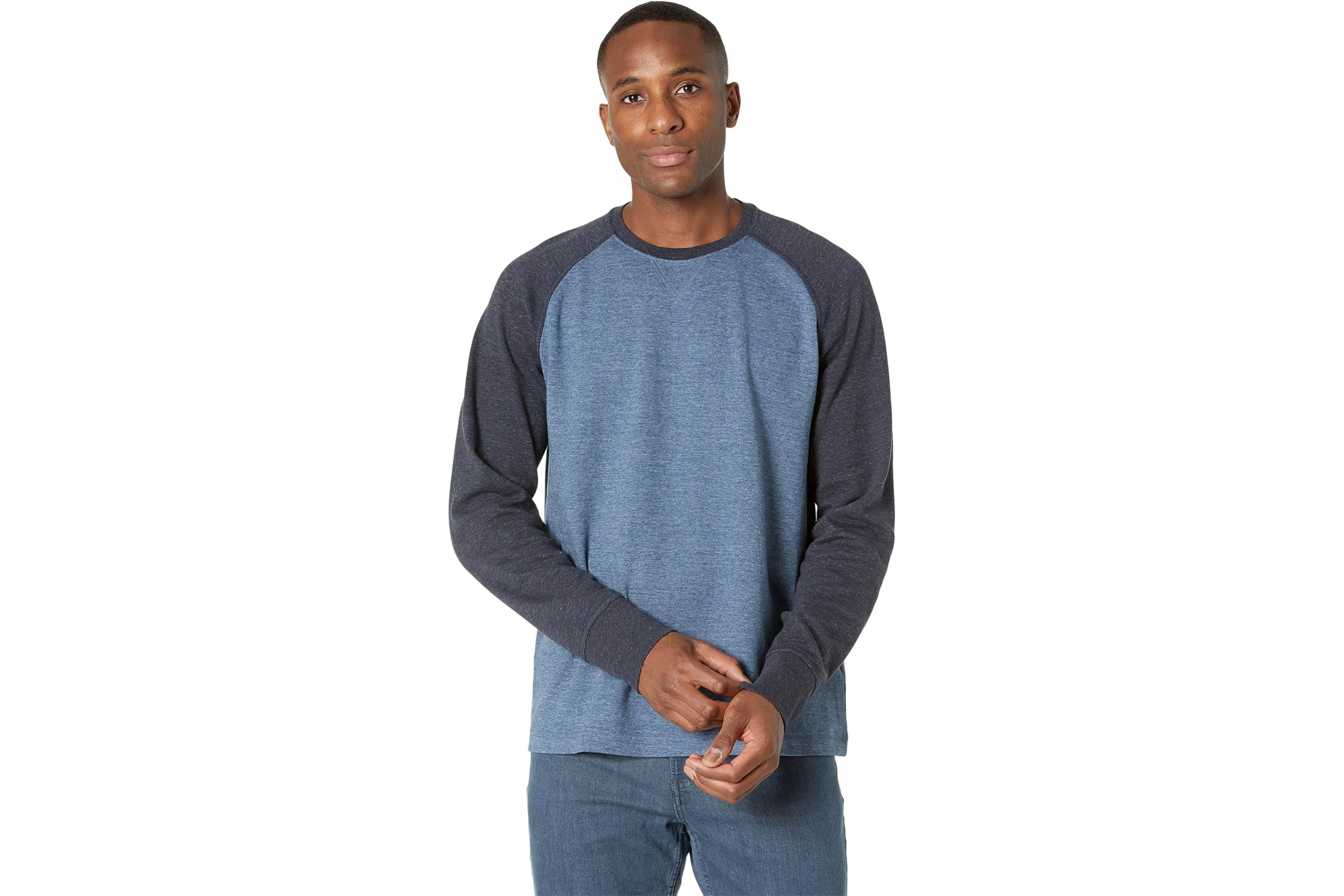 LLBean Washed Cotton Double-Knit Crew Neck Long Sleeve Slightly Color-Block Regular 10390₽