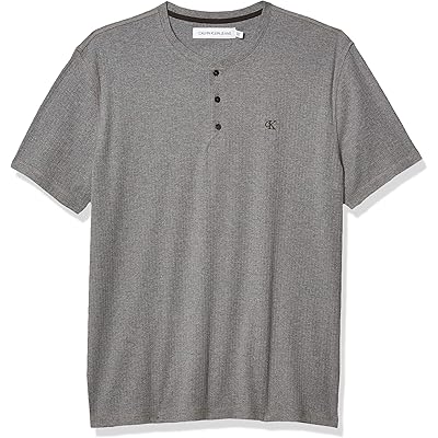 Мужская рубашка Calvin Klein Short Sleeve Henley Ribbed Logo T-Shirt