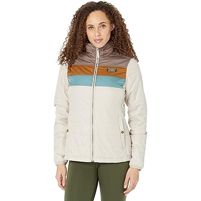 L.L.Bean Mountain Classic Puffer Jacket Color-Block taupe brown/gray birch