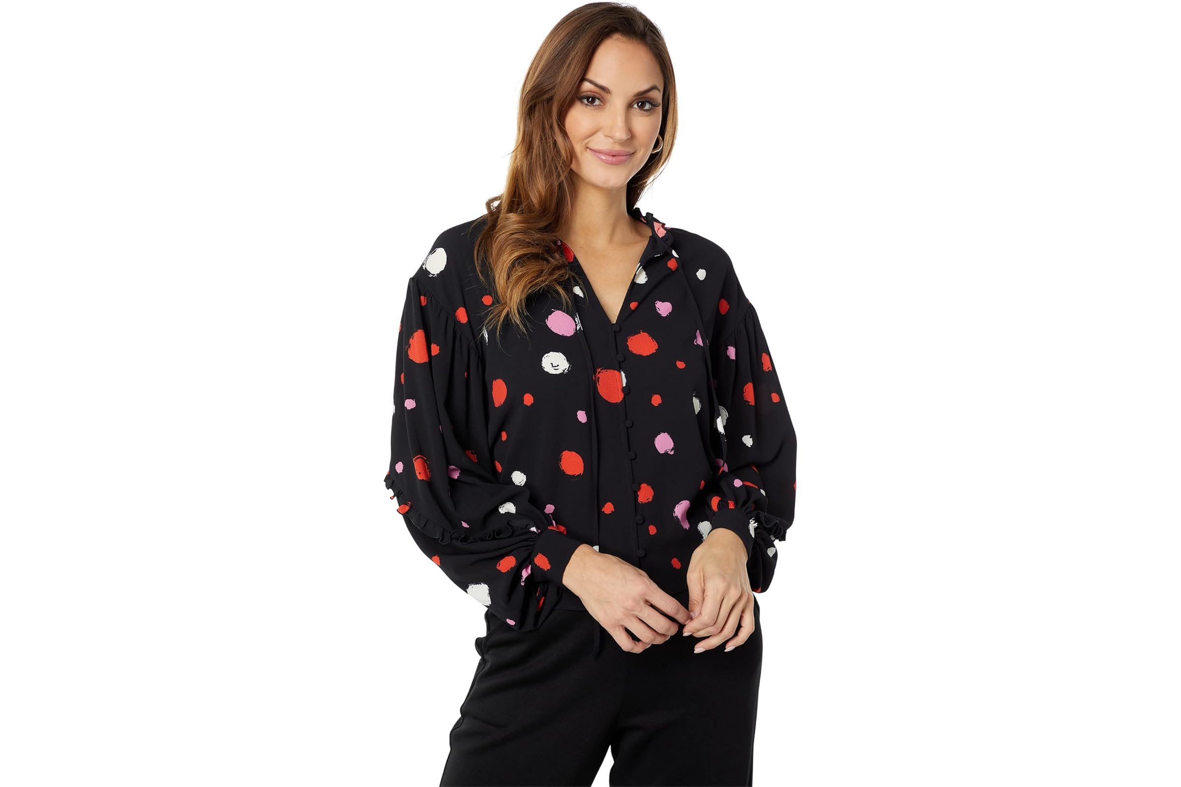 Ted Baker Sunrai Spot Print Frilled Blouse 8790₽