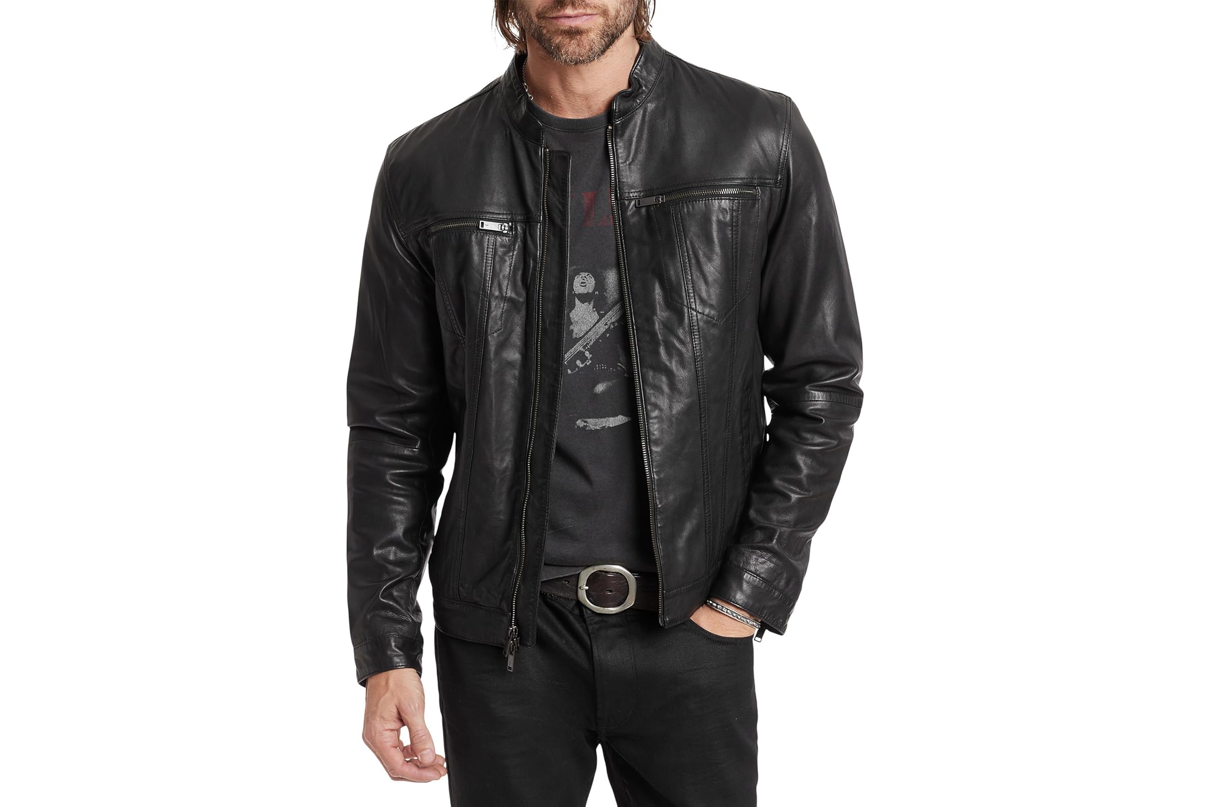 John Varvatos Band Collar Jacket L858T1B