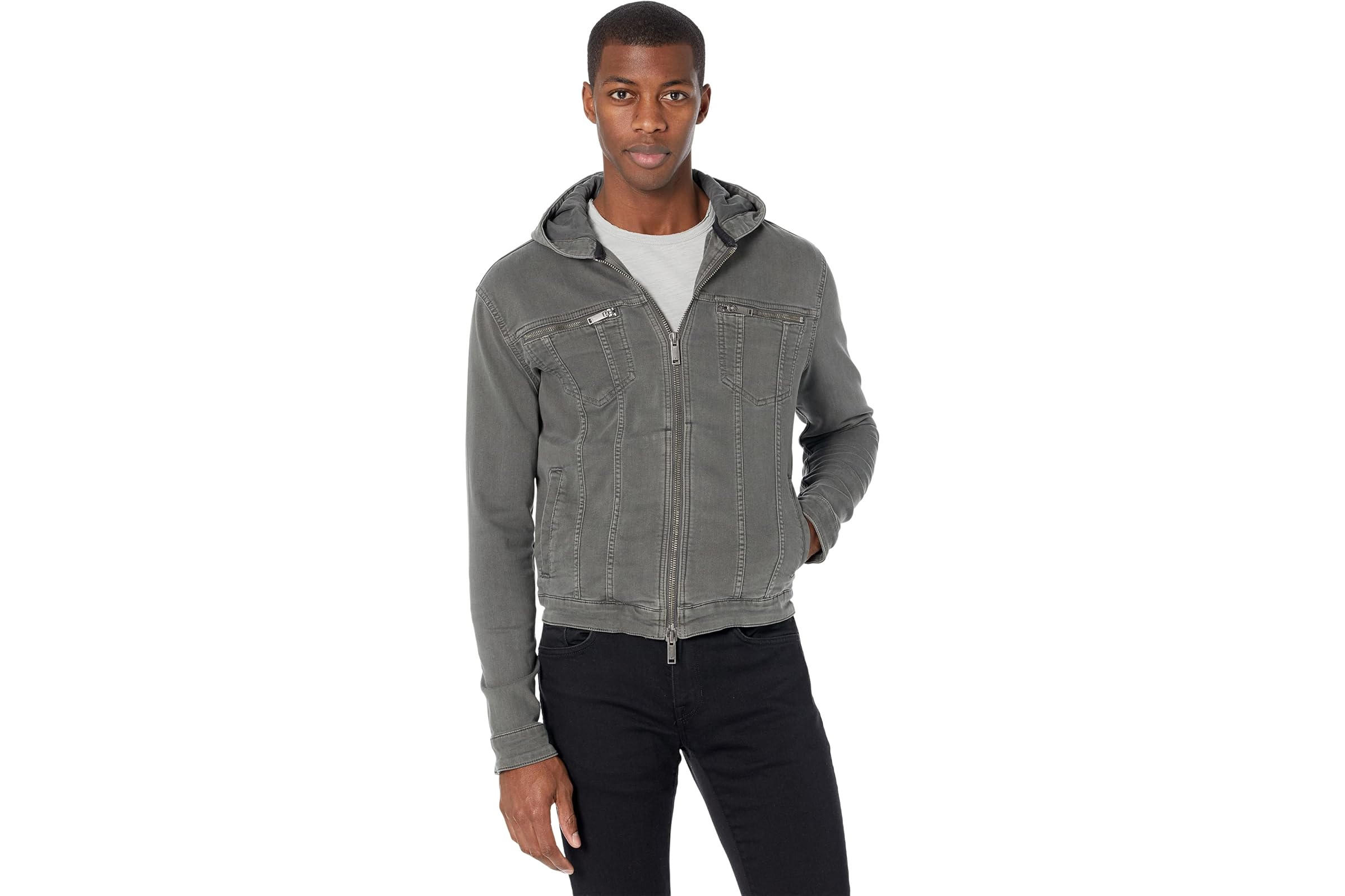 John Varvatos Hooded Jean Jacket O1296U2B