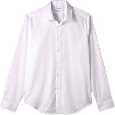 Мужская рубашка Calvin Klein Dress Shirt Slim Fit Non Iron Herringbone Spread Collar