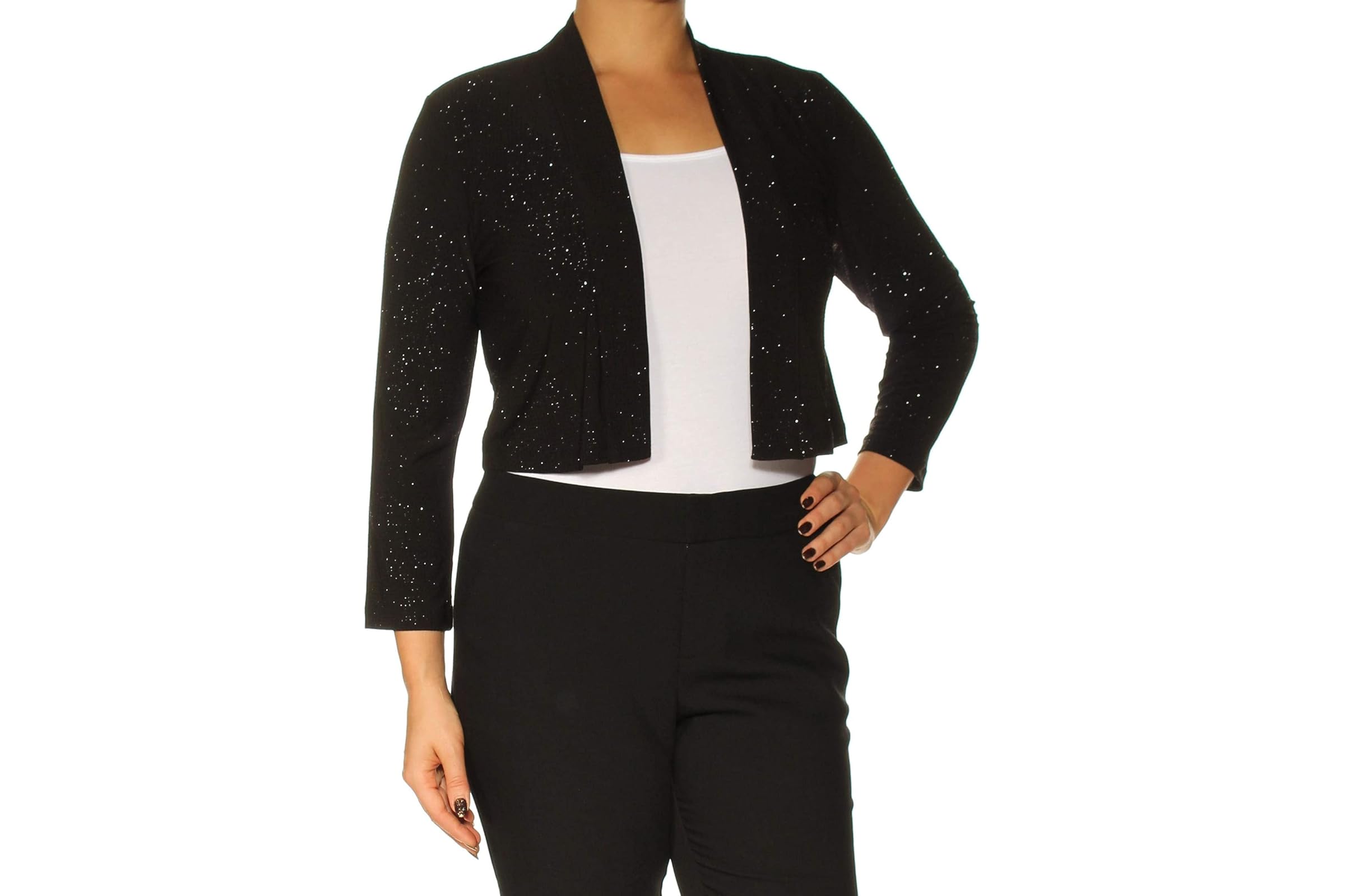 Calvin Klein Three-Quarter-Sleeve Shimmer Shrug 8090₽