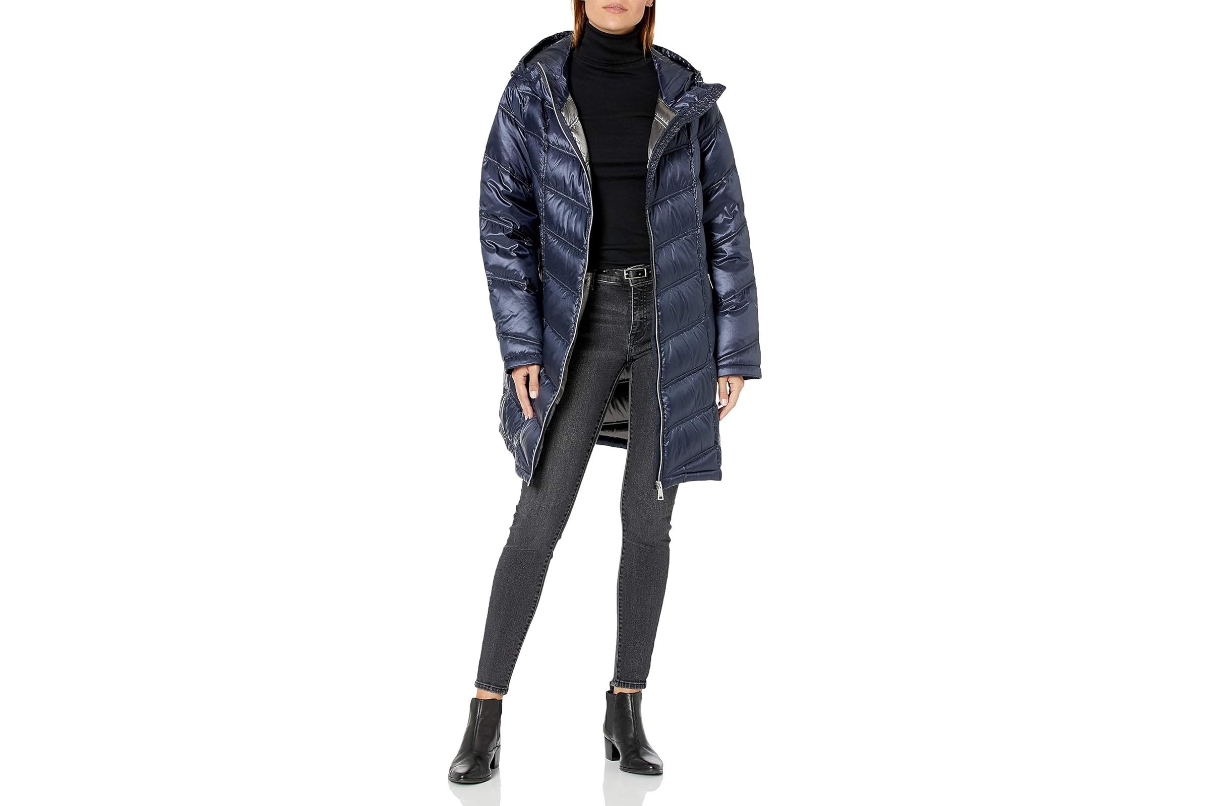 Calvin Klein Hooded Chevron Packable Down Jacket Standard and Plus 21190₽