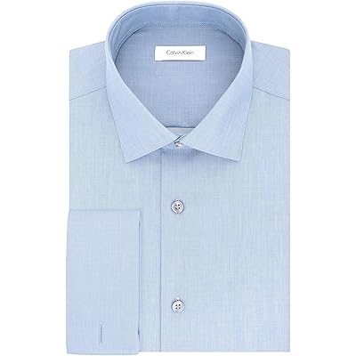 Мужская рубашка Calvin Klein Dress Shirt Slim Fit Non Iron Herringbone French Cuff