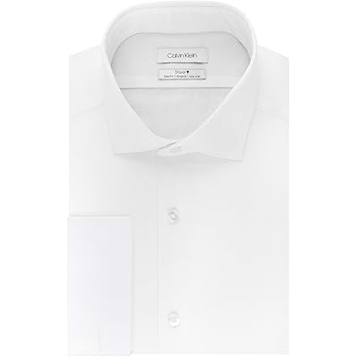 Мужская рубашка Calvin Klein Dress Shirt Slim Fit Non Iron Stretch Solid French Cuff
