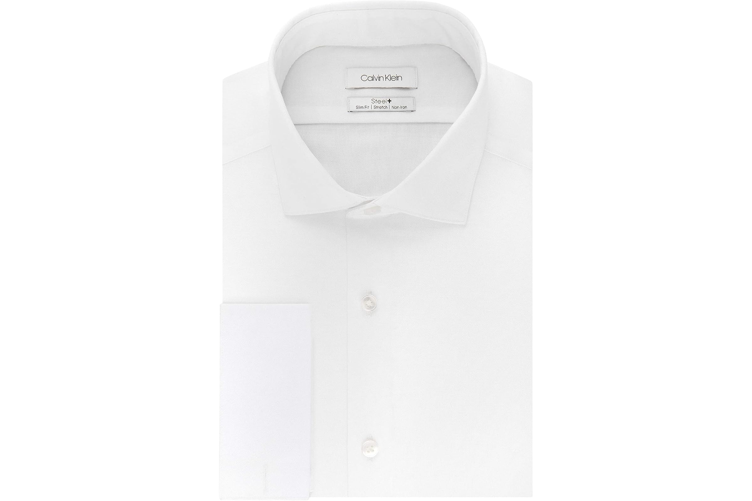 Calvin Klein Dress Shirt Slim Fit Non Iron Stretch Solid French Cuff 9790₽