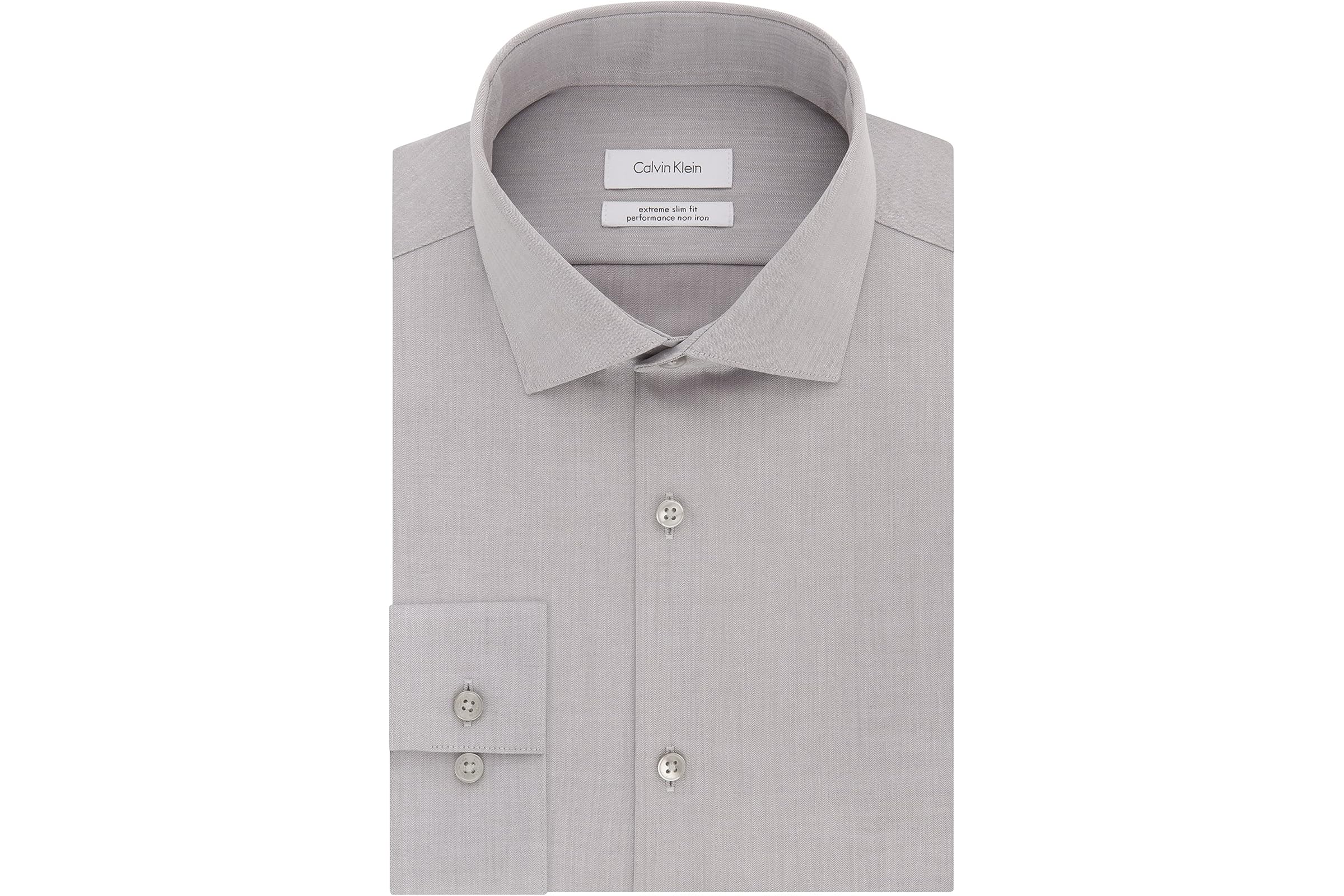 Calvin Klein Dress Shirt Xtreme Slim Fit Non Iron Herringbone 8090₽