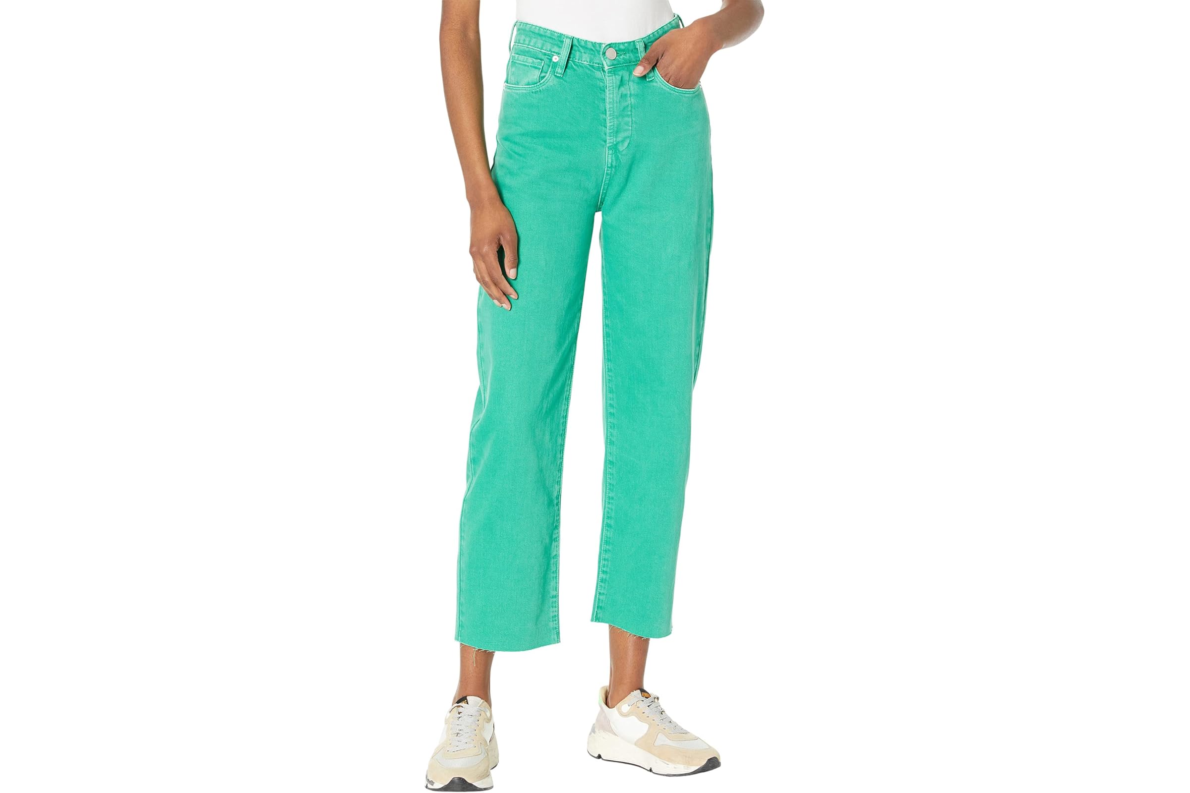 Blank NYC Baxter Straight Leg Five-Pocket Jeans in Green