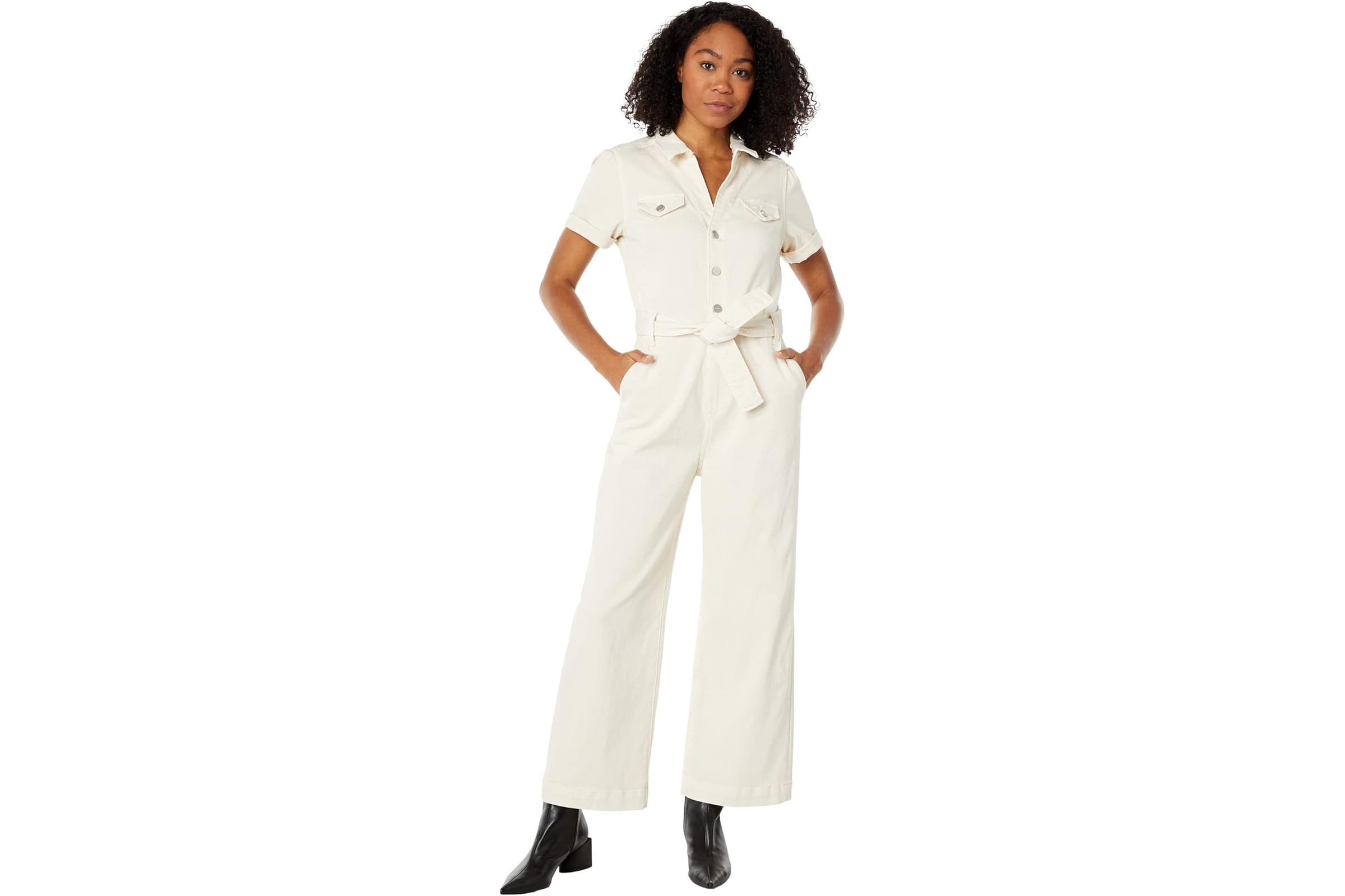 Paige Anessa Puff Sleeve Jumpsuit w Self Tie 36490₽