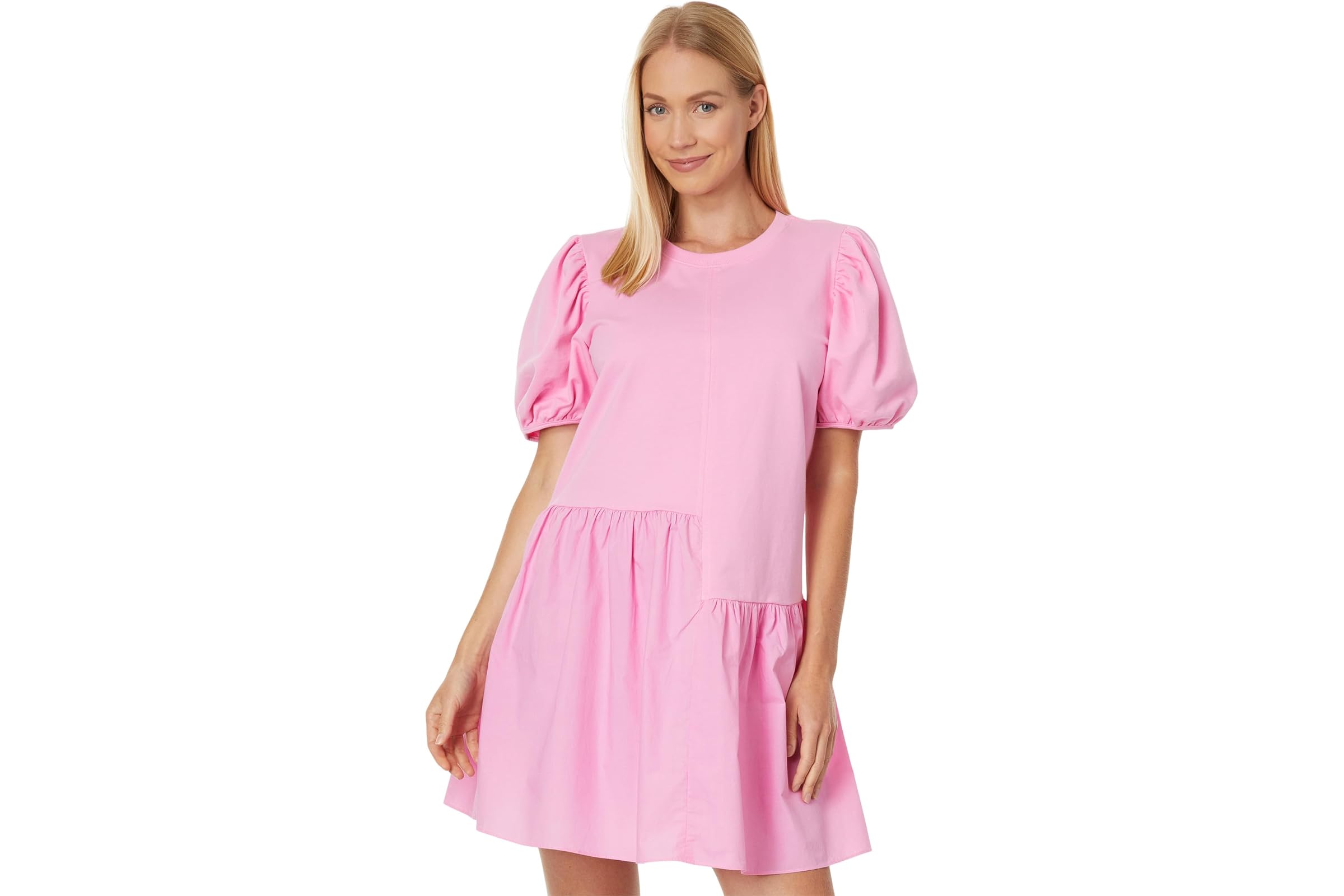 English Factory Knit Woven Mixed Dress