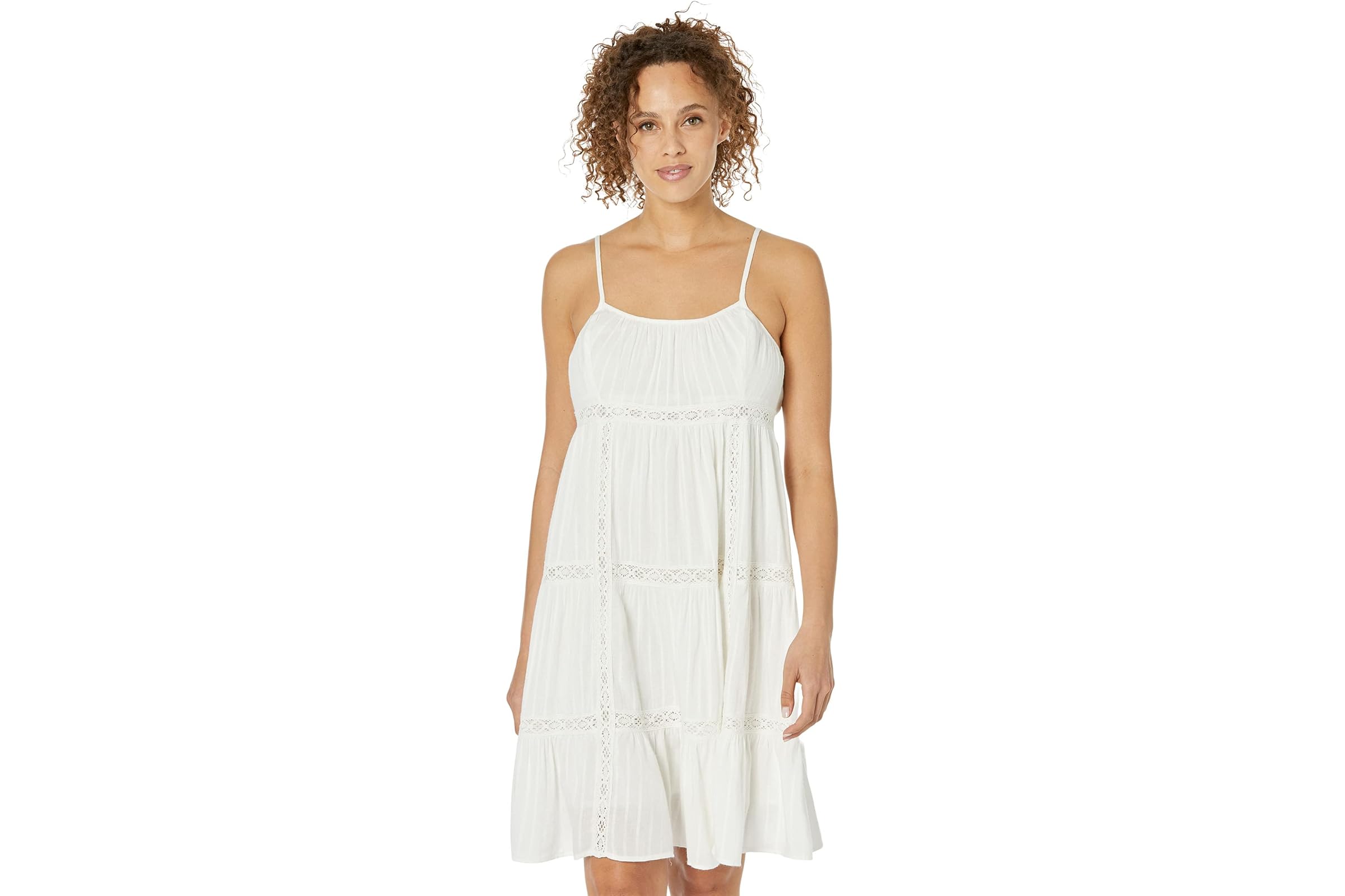 Lucky Brand Lace Tiered Mini Dress 23290₽