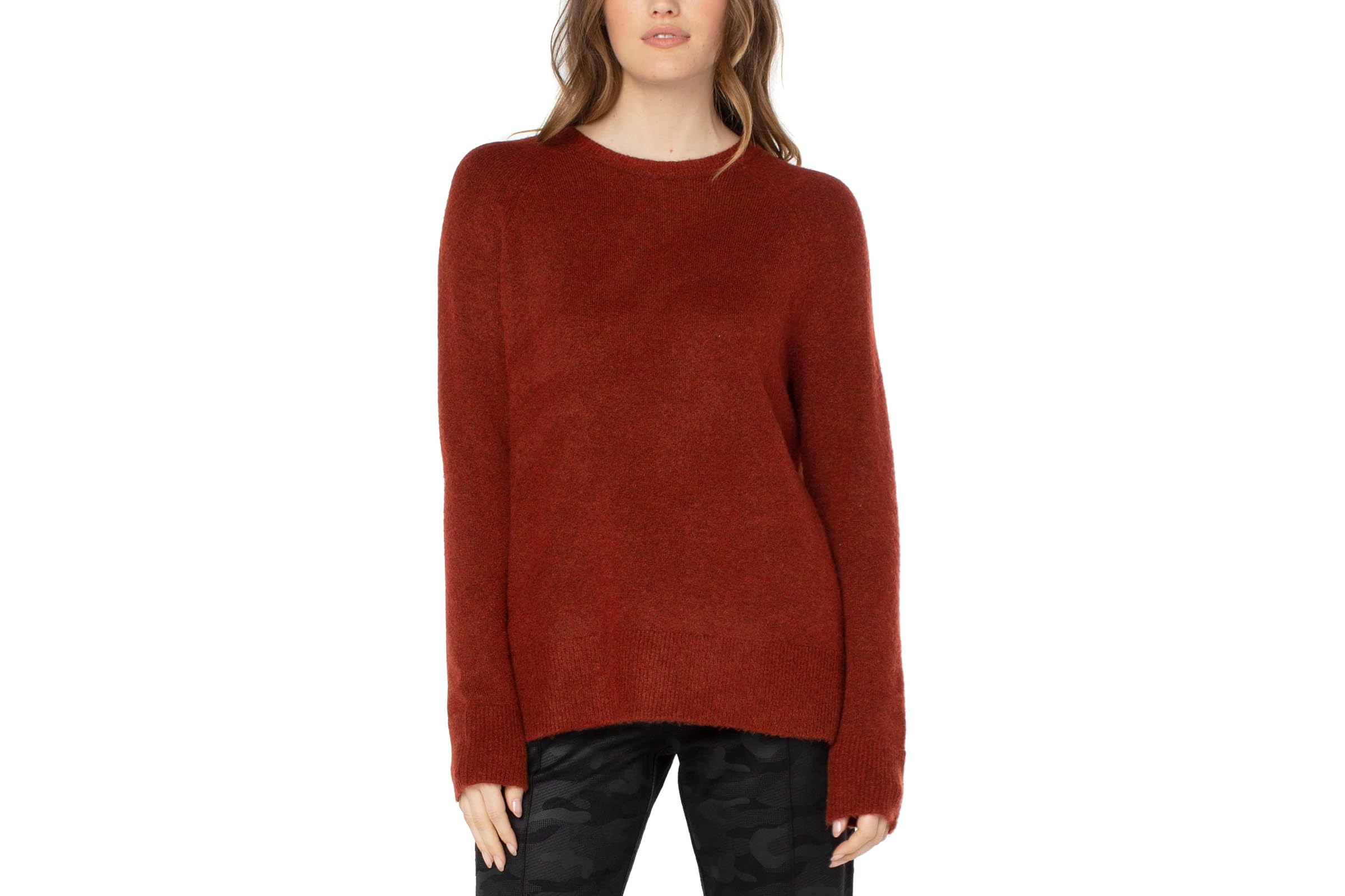 Liverpool Los Angeles Long Sleeve Raglan Sweater w/ Side Slit