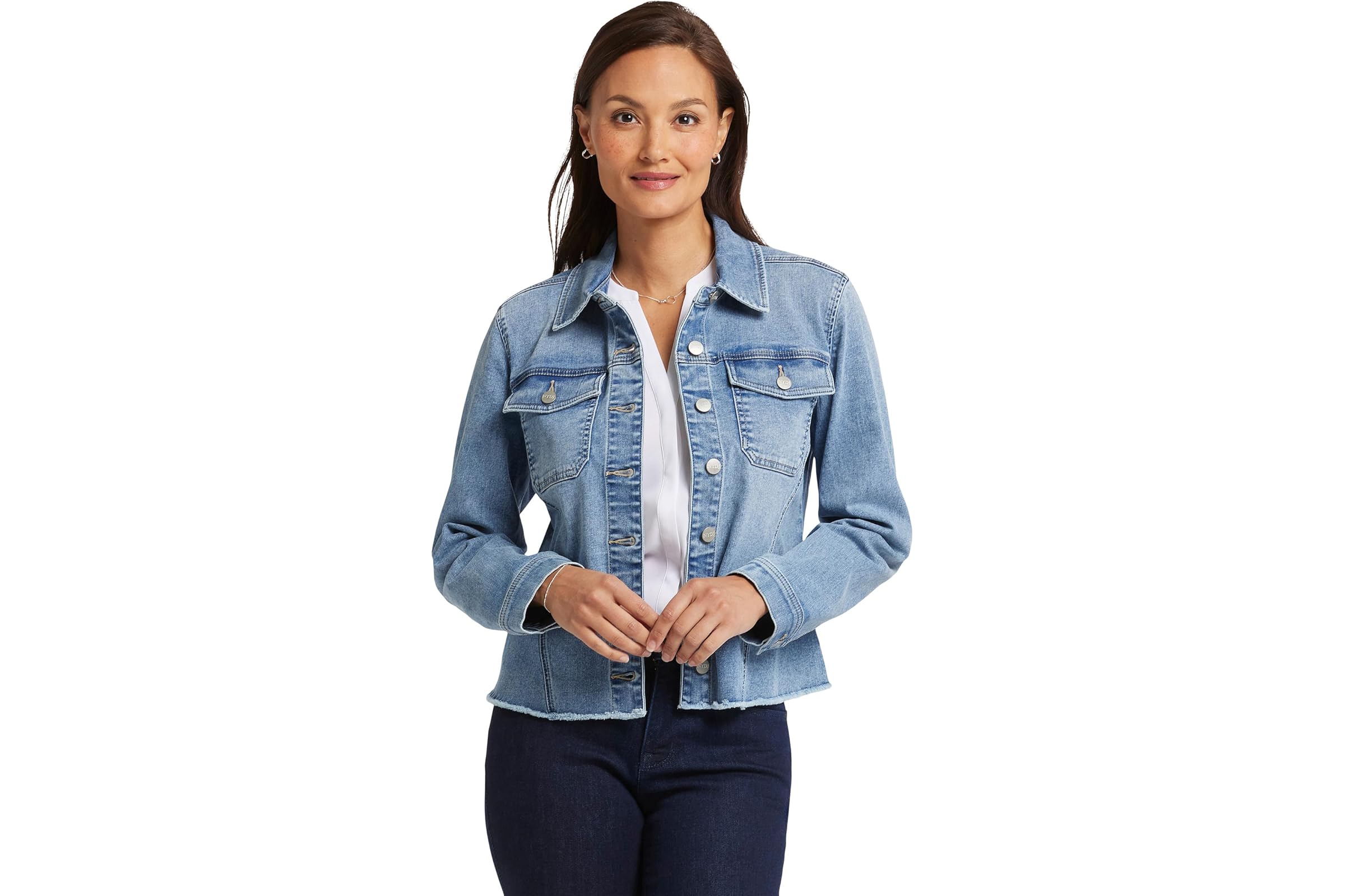 NYDJ Frayed Hem Denim Jacket 13090₽