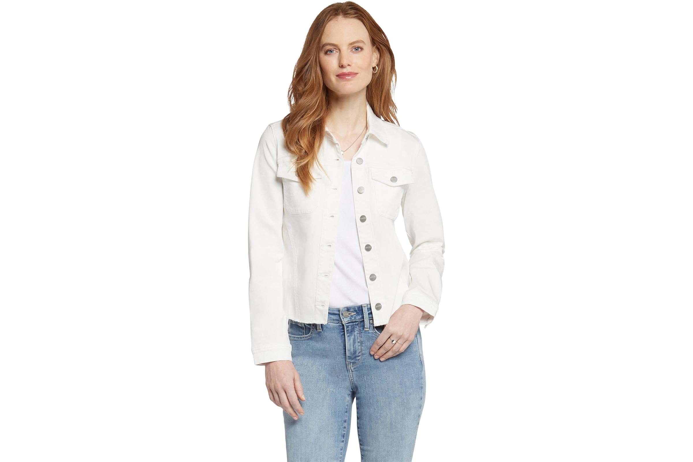 NYDJ Frayed Hem Denim Jacket 10290₽