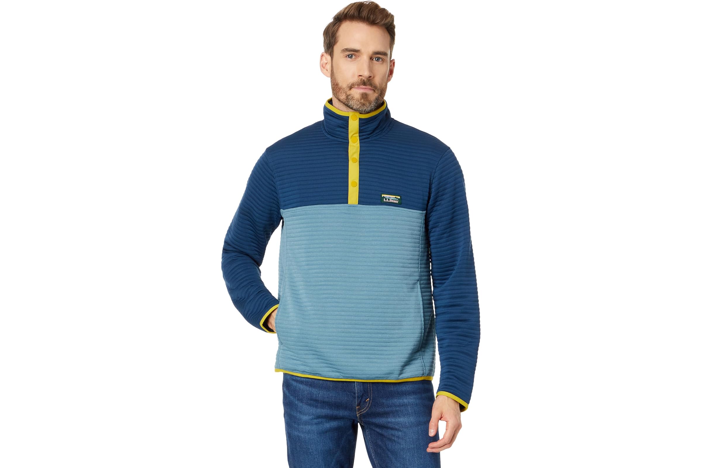 Мужская толстовка LLBean Airlight Knit Pullover Color-Block 12790₽