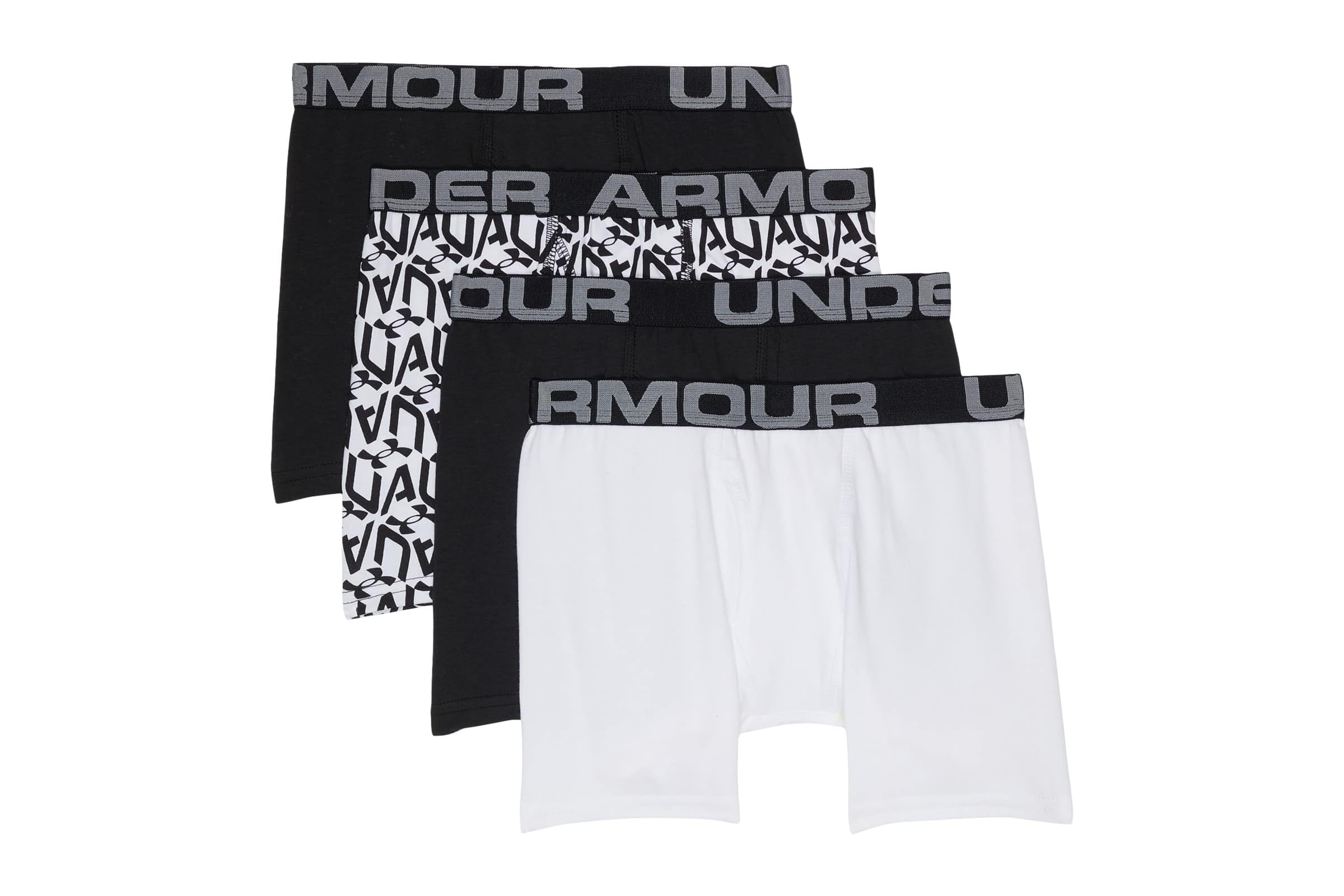 Under Armour Kids 4-Pack Cube Logo Cotton Boxer Set (Big Kids)
