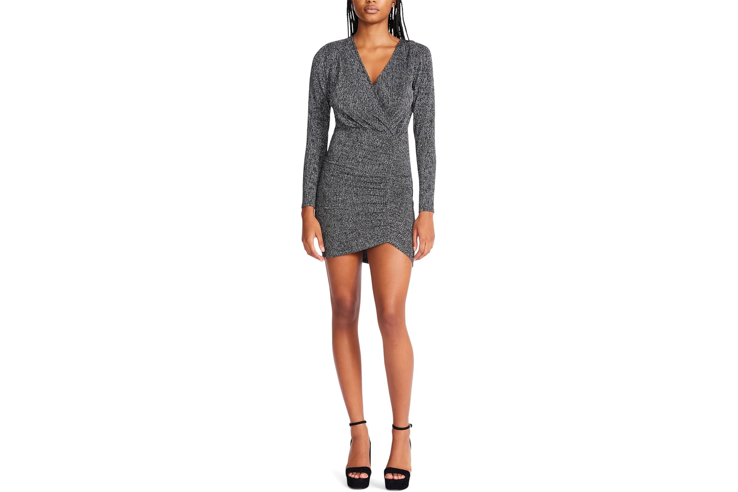 Betsey Johnson Metallic Knit Faux Wrap Dress 14390₽