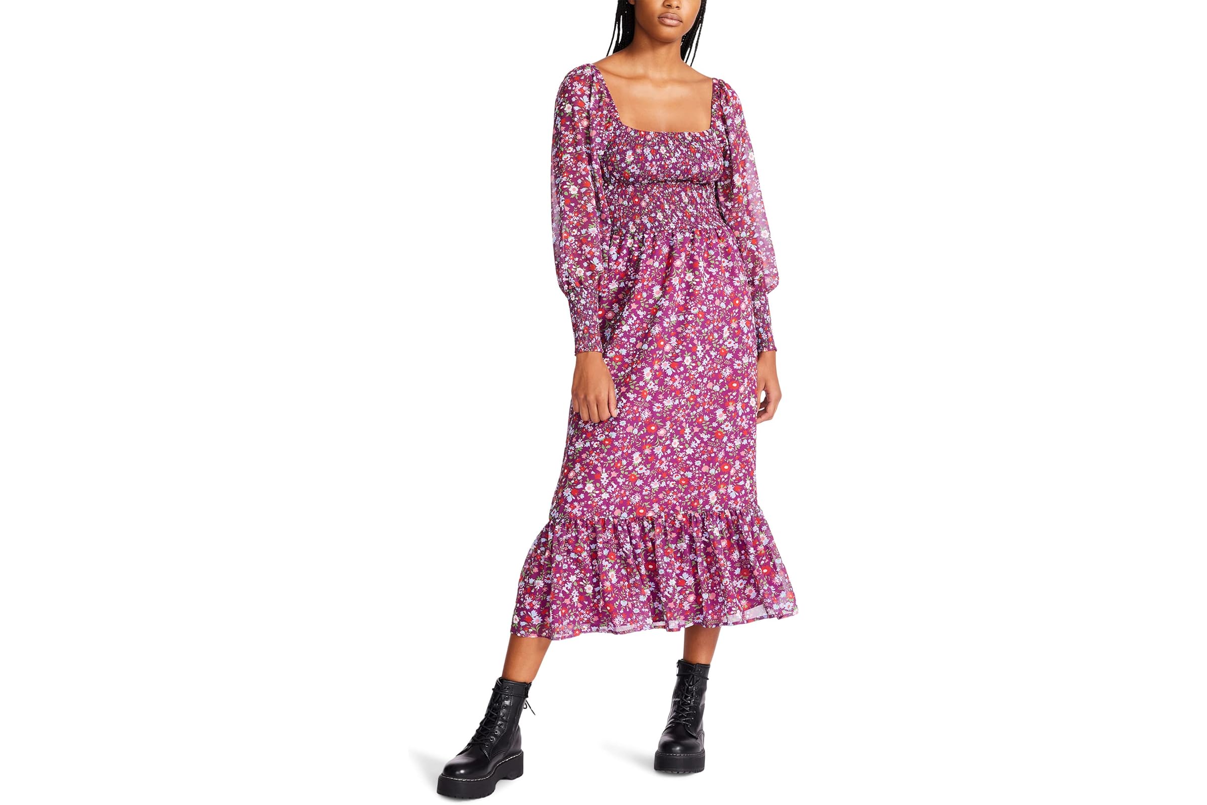 Betsey Johnson Wildflower Ditsy Smocked Printed Chiffon Midi 16990₽
