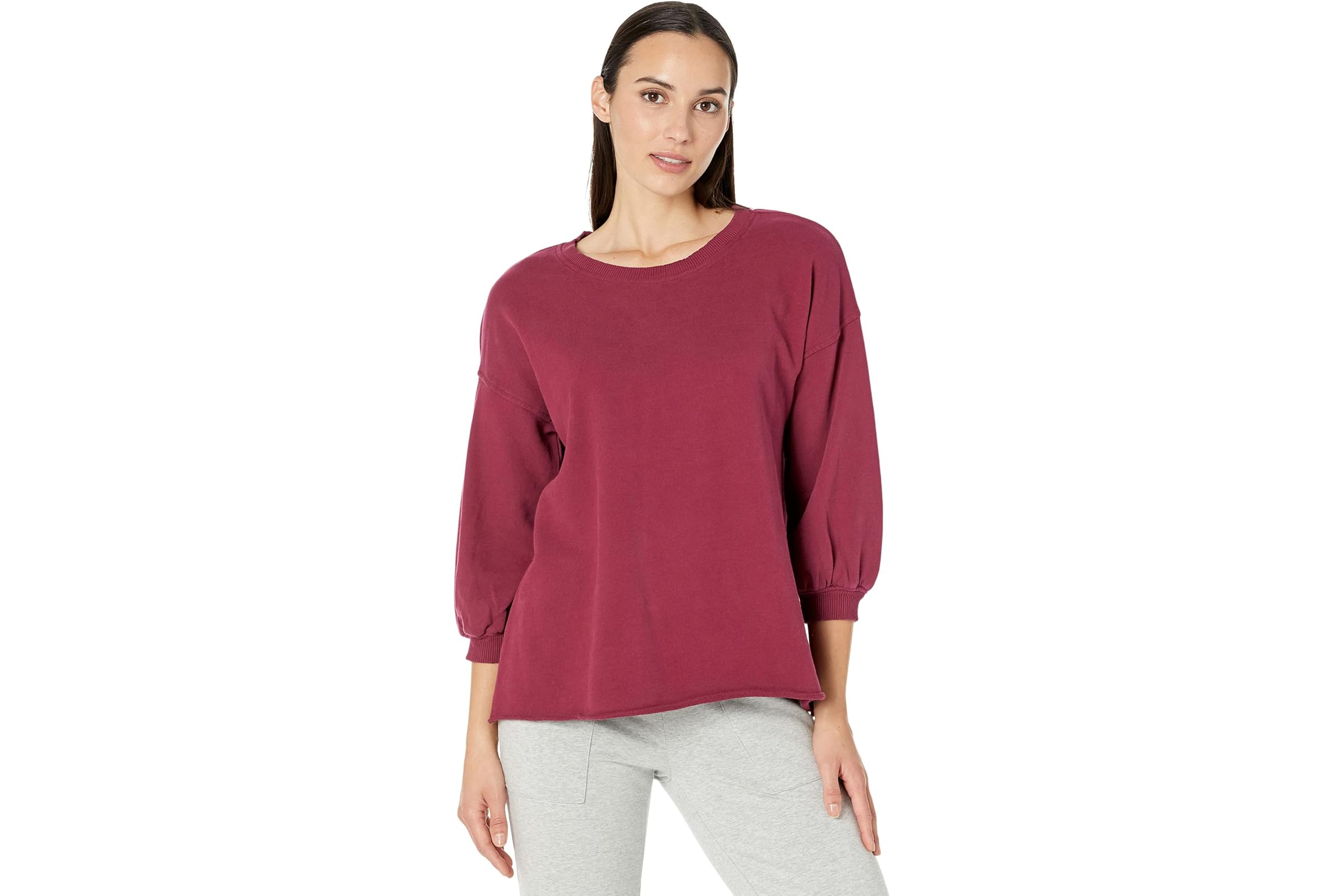 Mod-o-doc French Terry 3/4 Puff Sleeve Sweatshirt