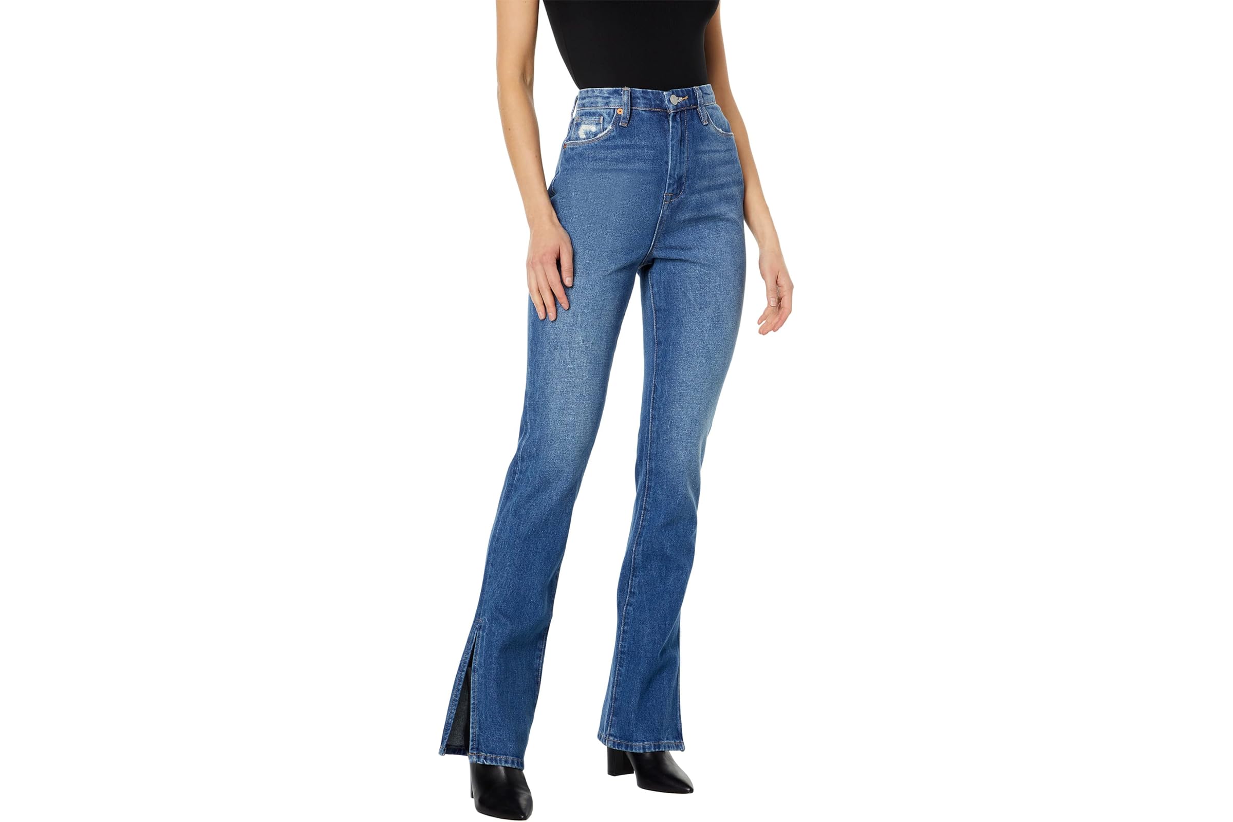 Blank NYC The Cooper Straight Leg Jeans with Side Slit in Being Alive