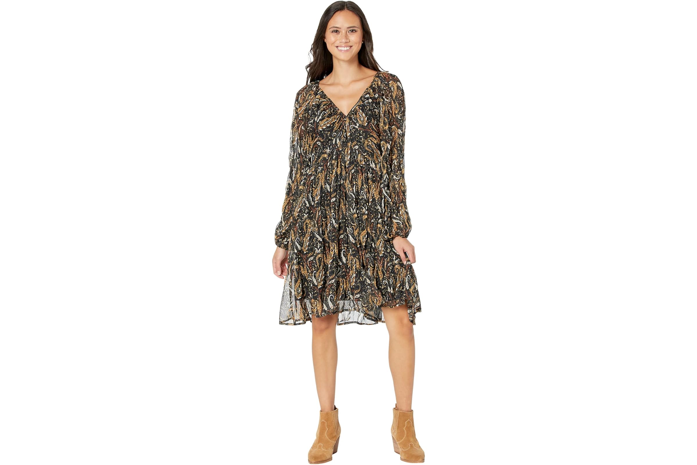 Miss Me Chiffon Paisley Printed Mini Dress