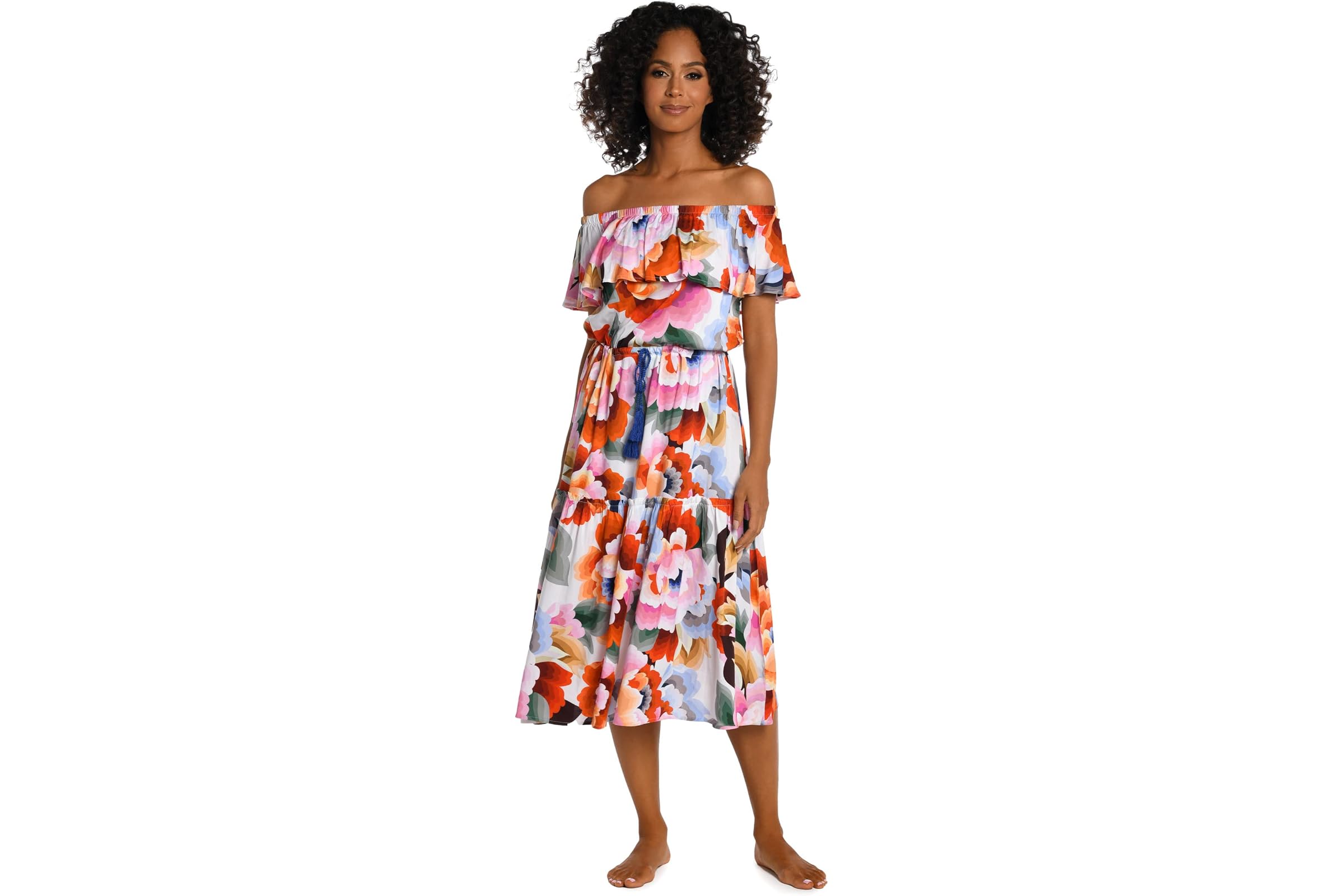 La Blanca Floral Rhythm Off-the-Shoulder Dress 9190₽