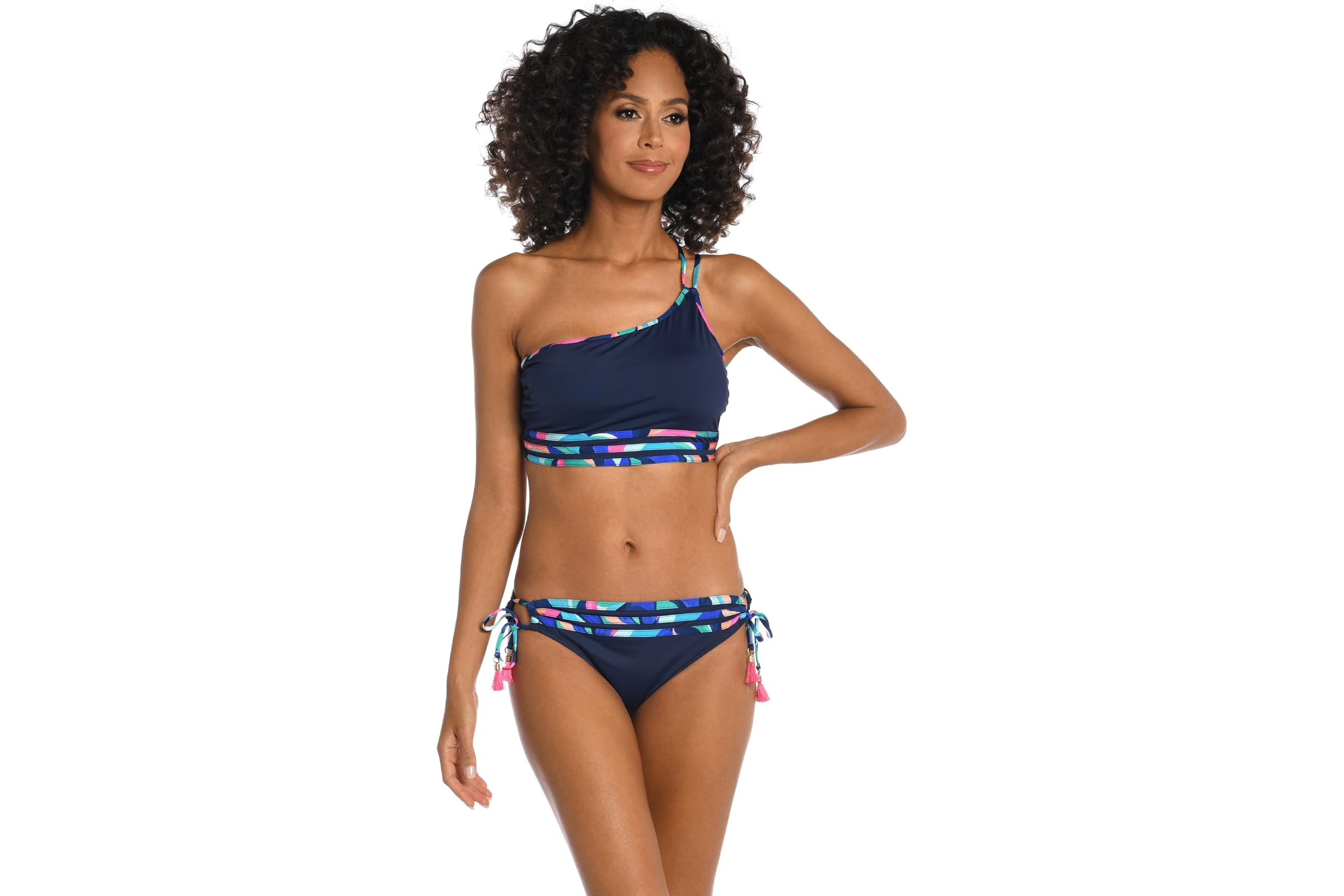 La Blanca Painted Leaves One Shoulder Bralette 6190₽