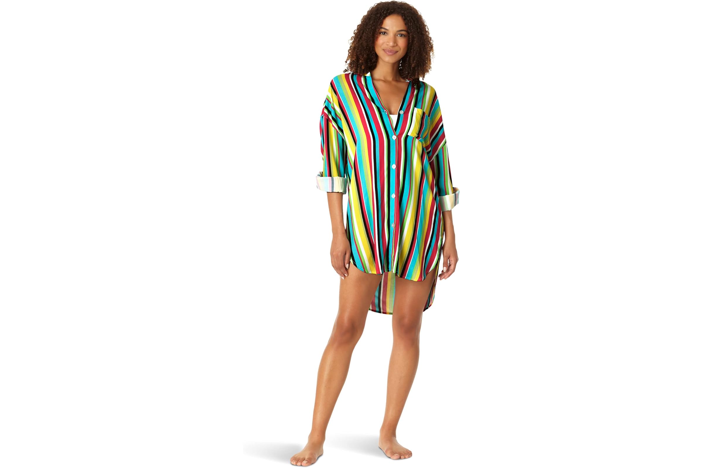 Anne Cole Shirttail Button-Down