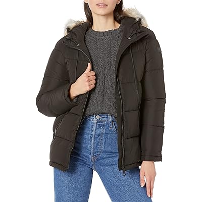 Calvin Klein Short Faux Fur Trimmed Puffer