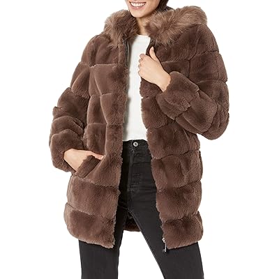 Calvin Klein Hooded Faux Fur Jacket