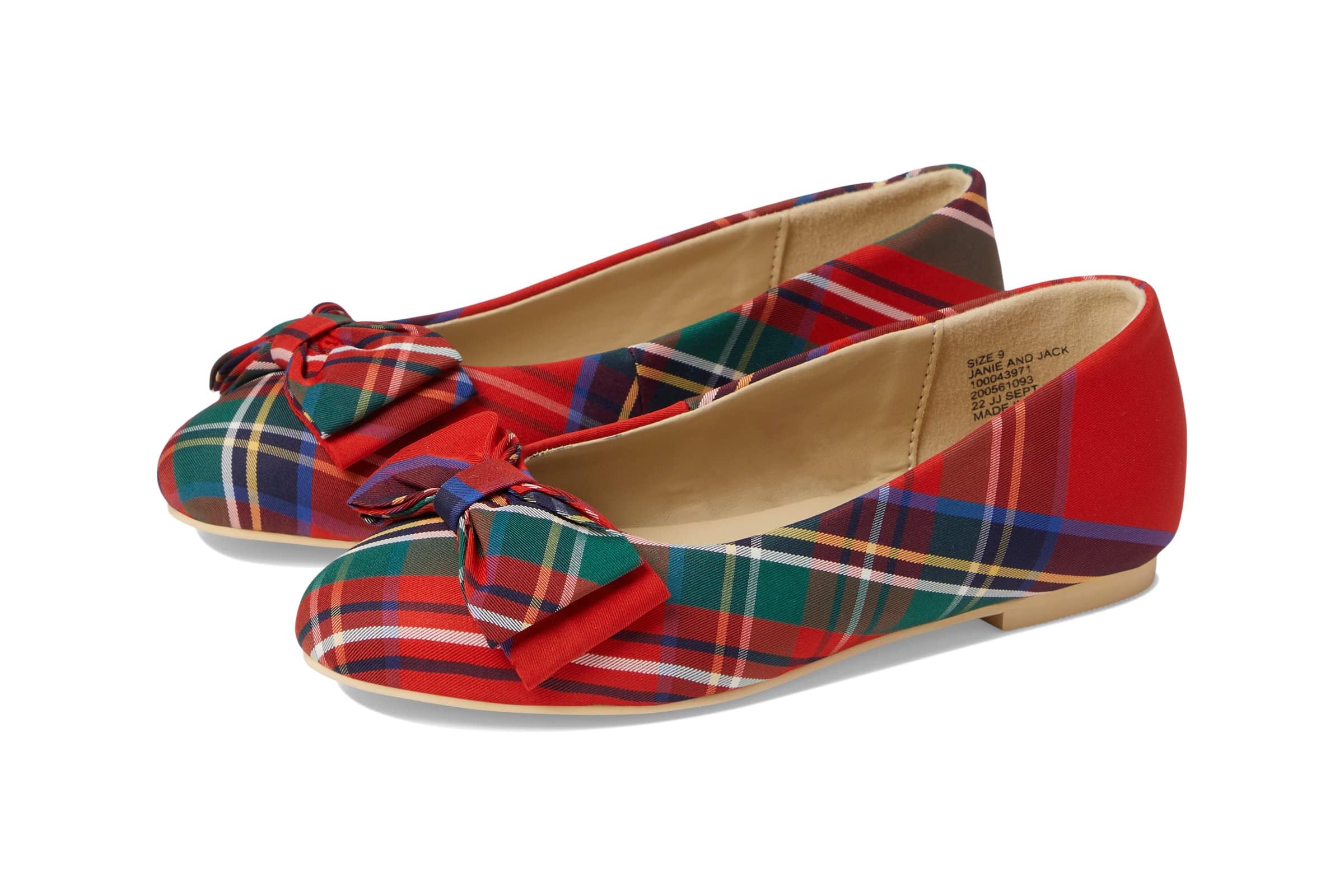 Janie and Jack Plaid Bow Flat ToddlerLittle KidBig Kid 10690₽