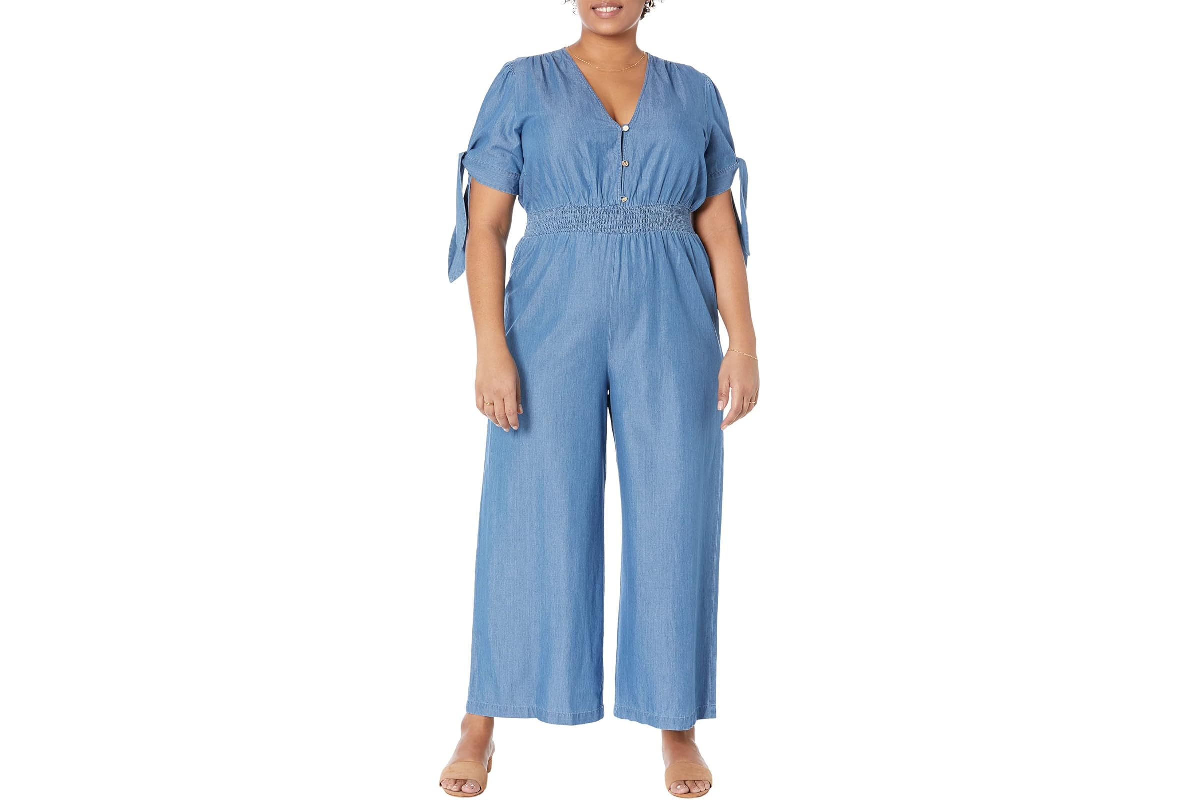 MICHAEL Michael Kors Tencel V-Neck Tie Jumpsuit 16390₽