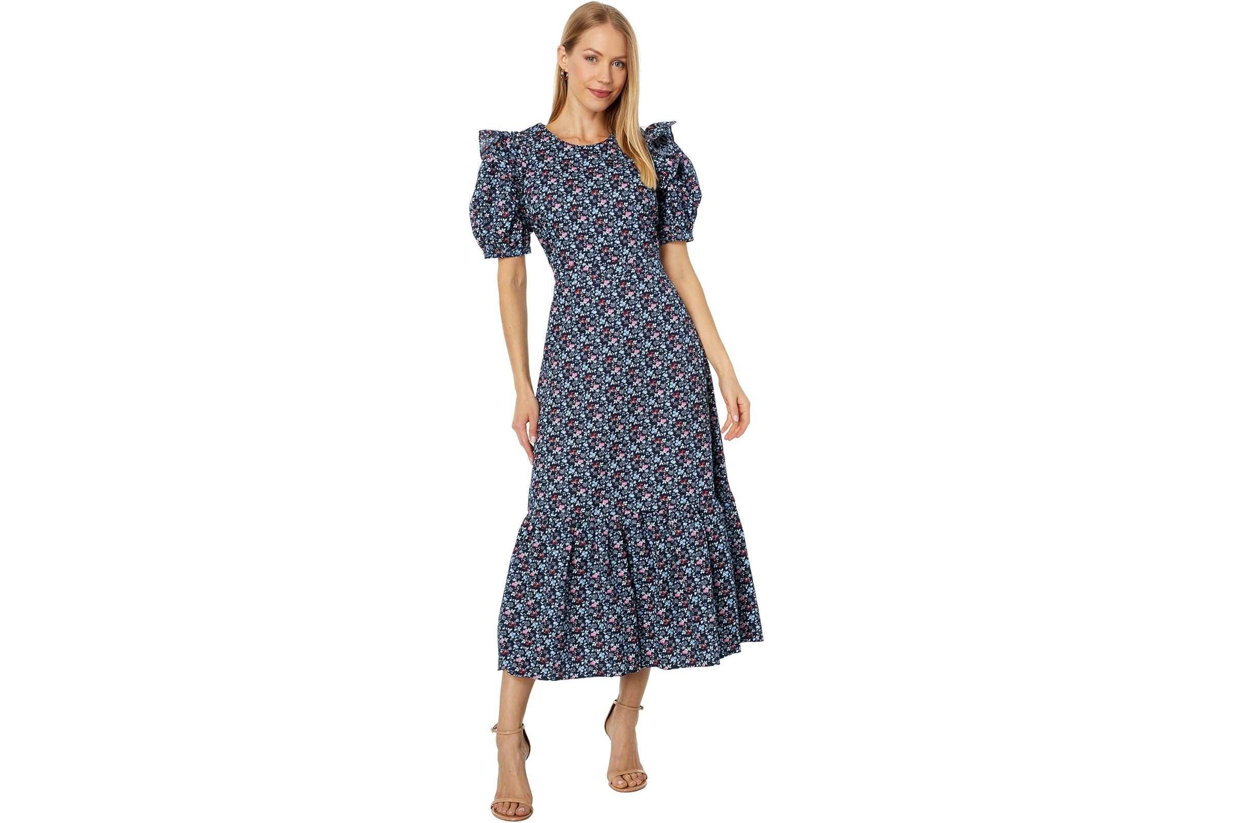 English Factory Floral Printed Cotton Open Back Midi Dress 16790₽