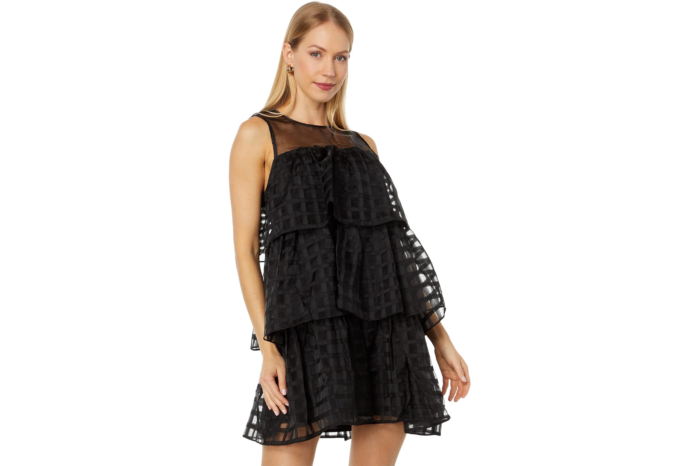 English Factory Organza Gridded Tiered Sleeveless Mini 12990₽