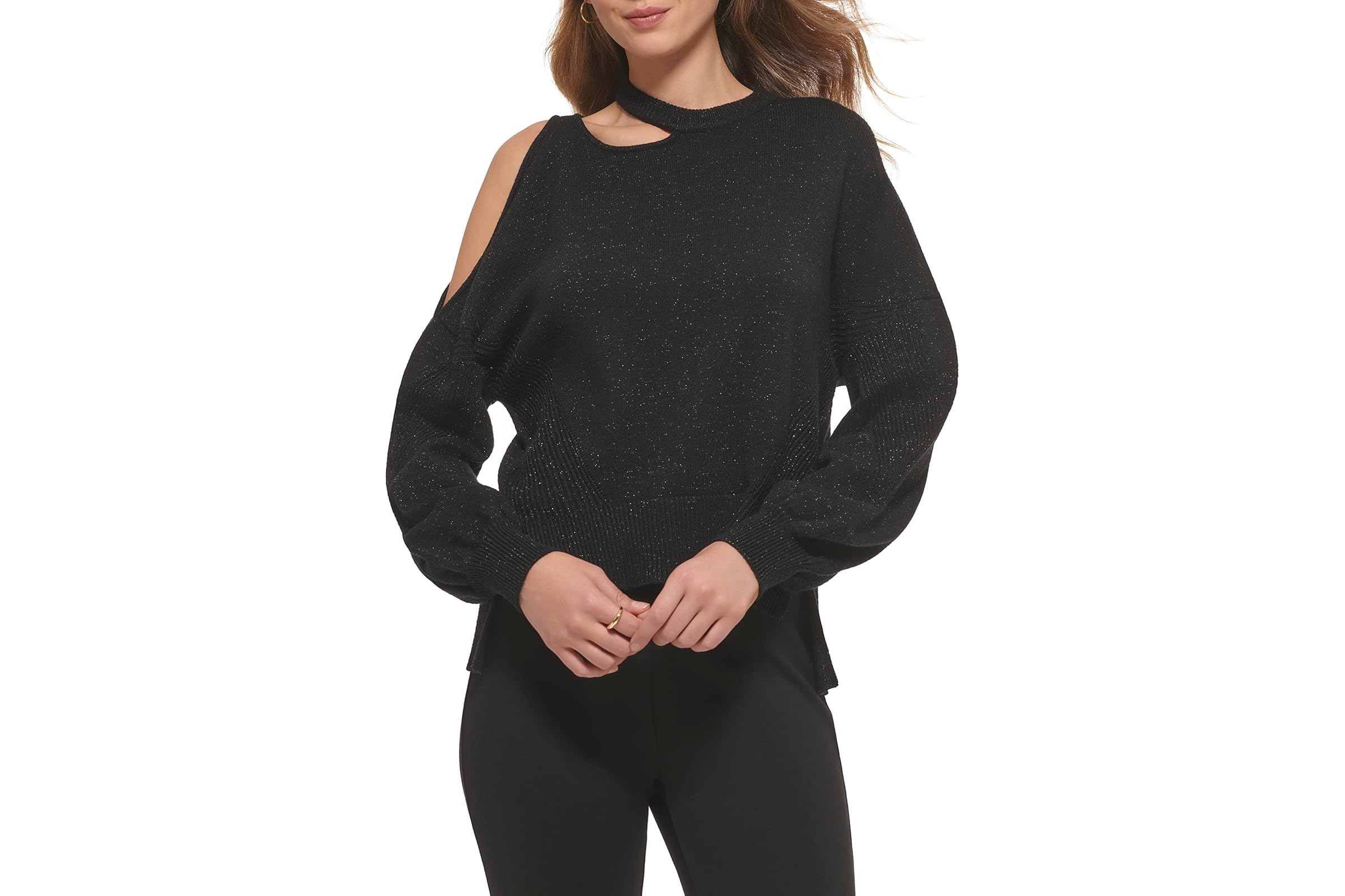 DKNY Long Sleeve Asymmetrical Cutout Sweater 10690₽