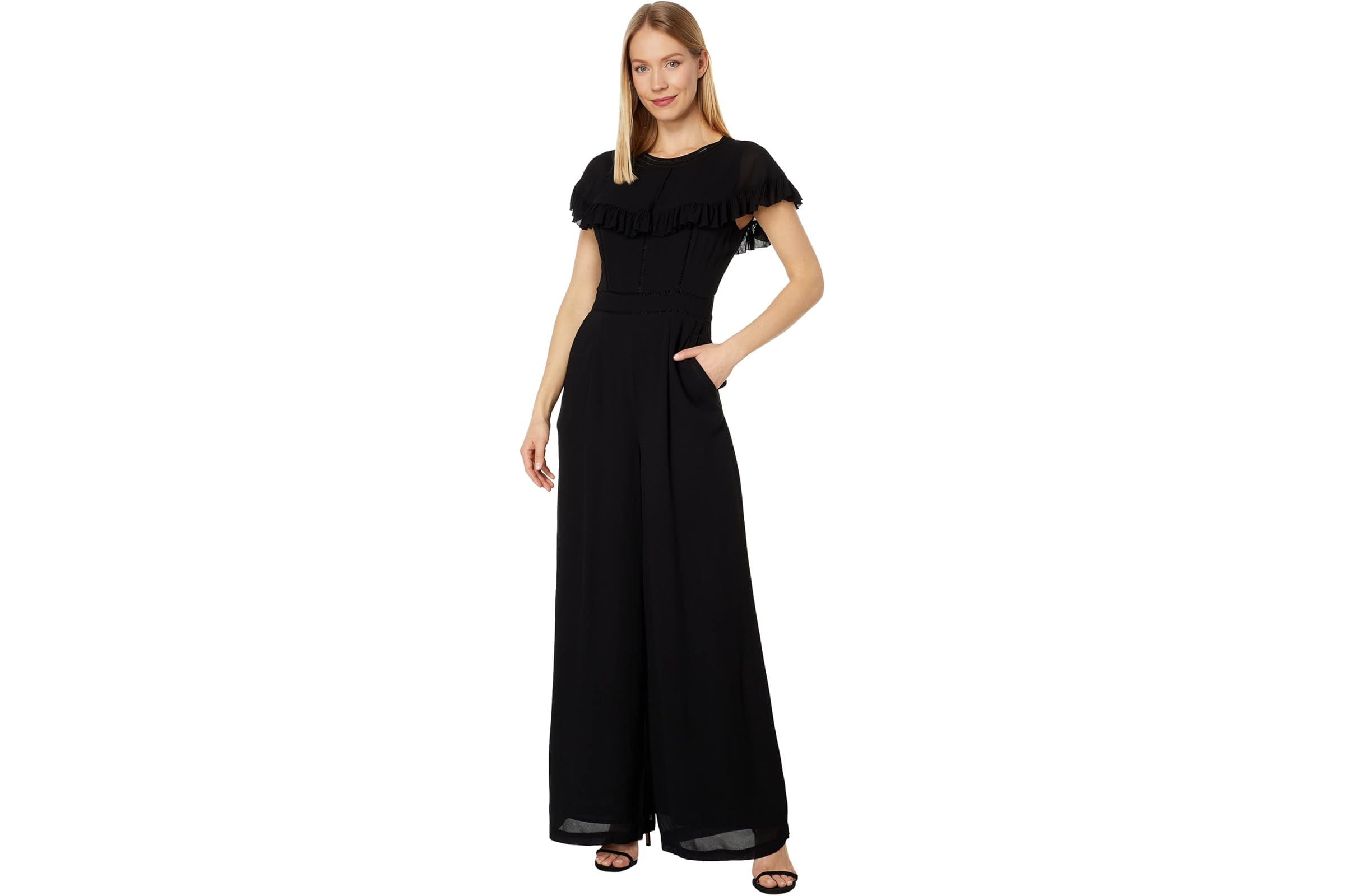 Ted Baker Olivvee Cape Jumpsuit with Ladder Tape Detail 56690₽